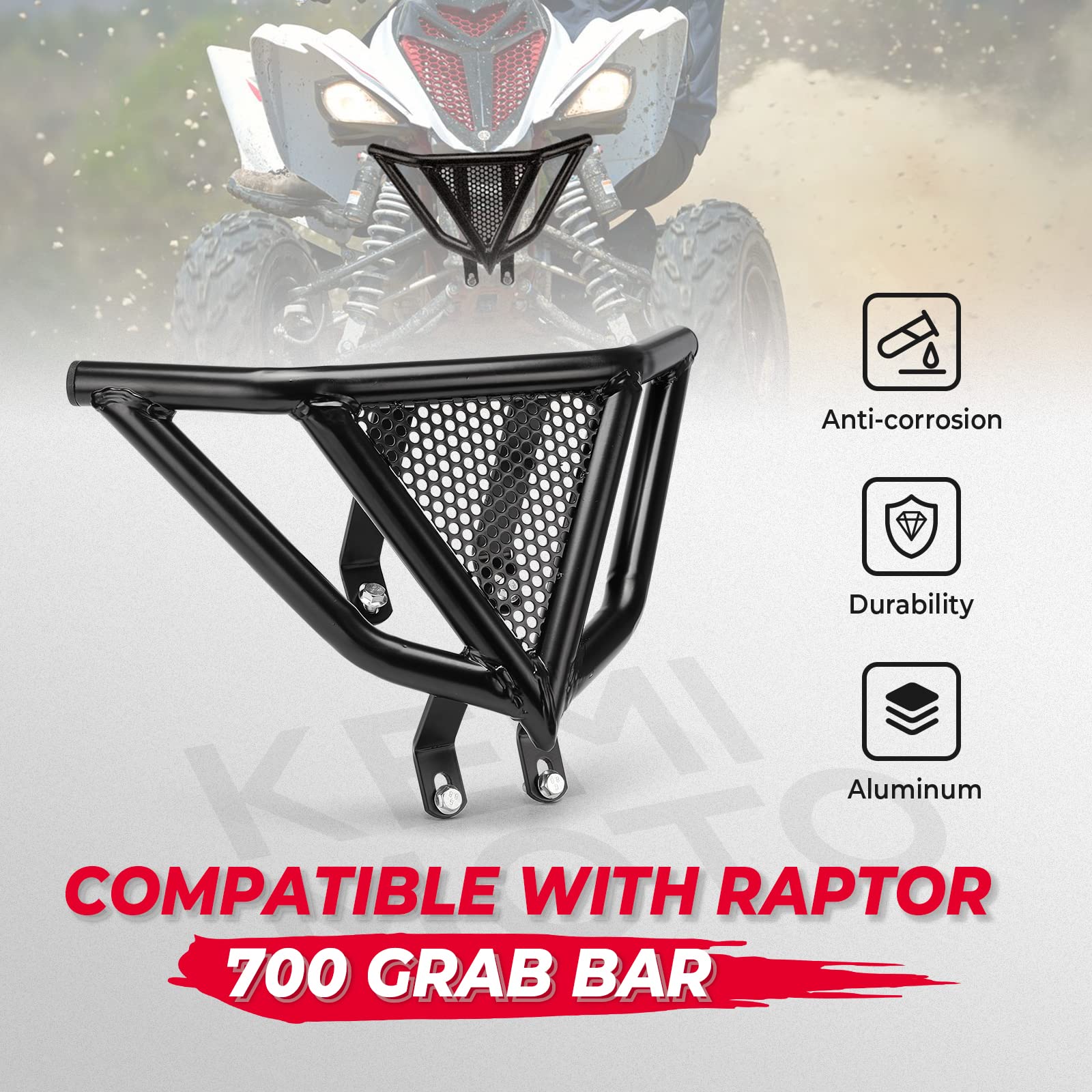 KEMIMOTO Raptor 700 paraurti anteriore acciaio nero