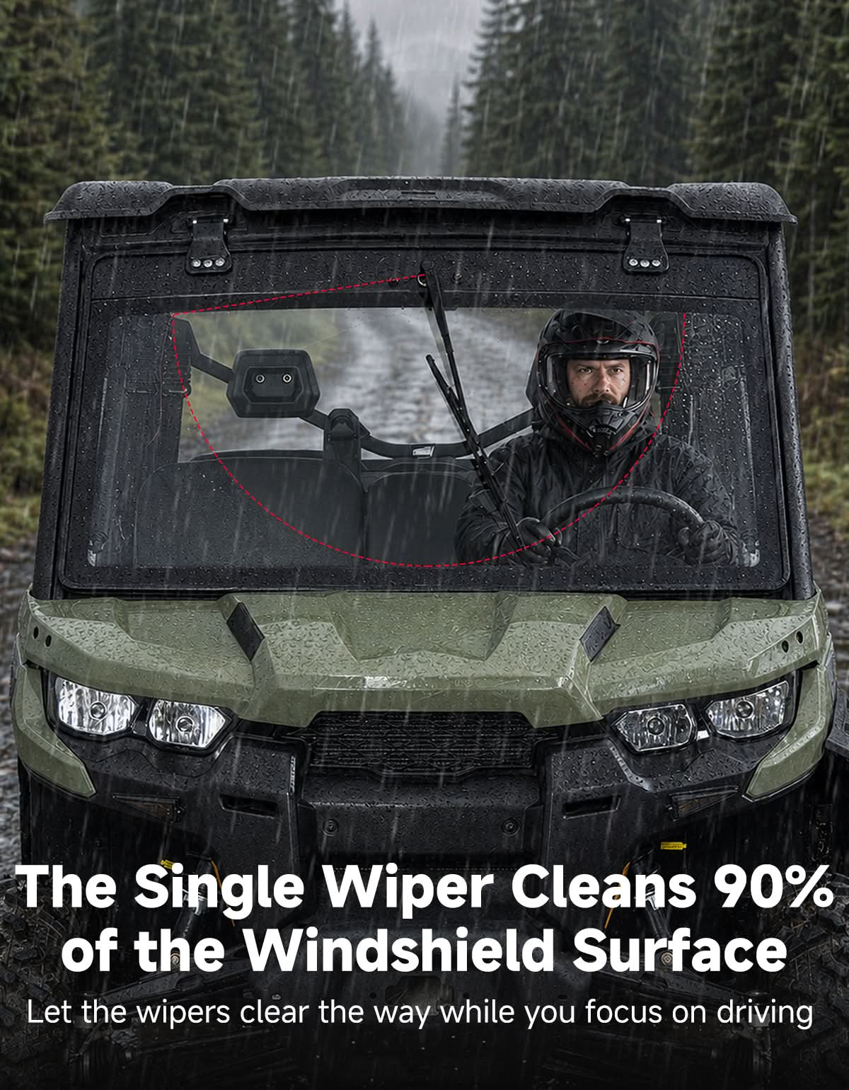 KEMIMOTO Defender parabrezza vetro elettrico flip con tergi