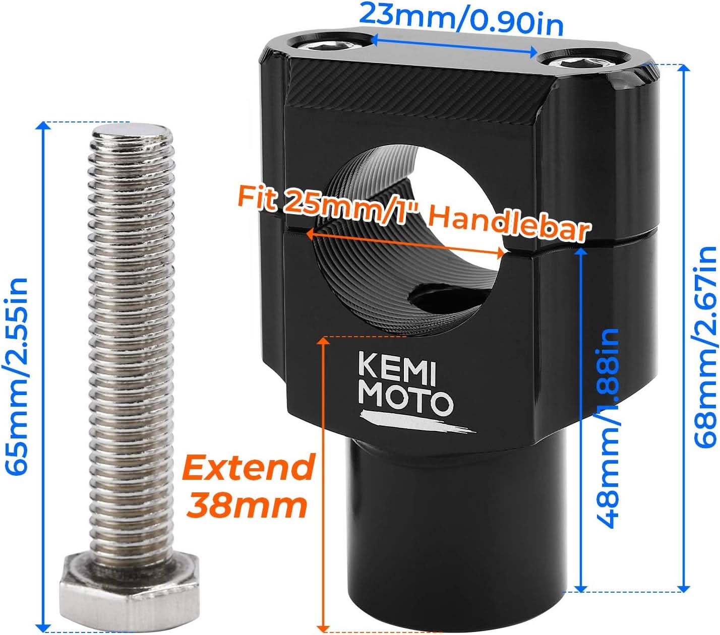 KEMIMOTO riser manubrio alluminio 1" rialzo 38mm