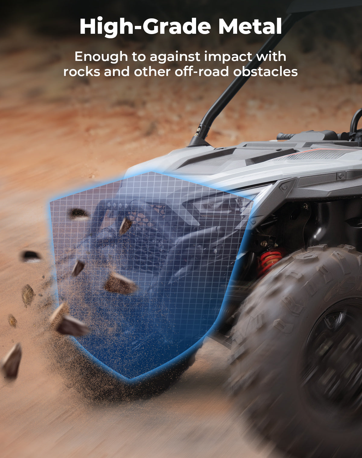KEMIMOTO RZR 200 Paraurti Anteriore Metallo con Fori Luci