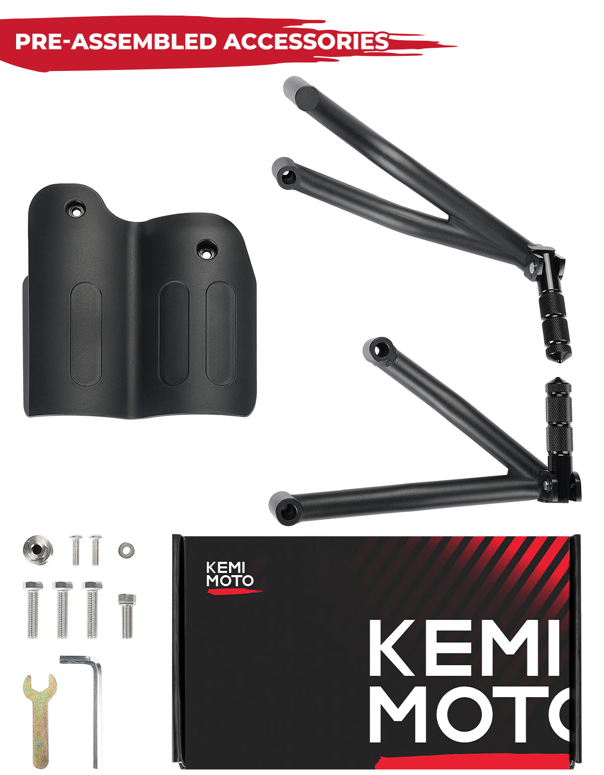 KEMIMOTO Sportster S 1250 pedane passeggero nere kit