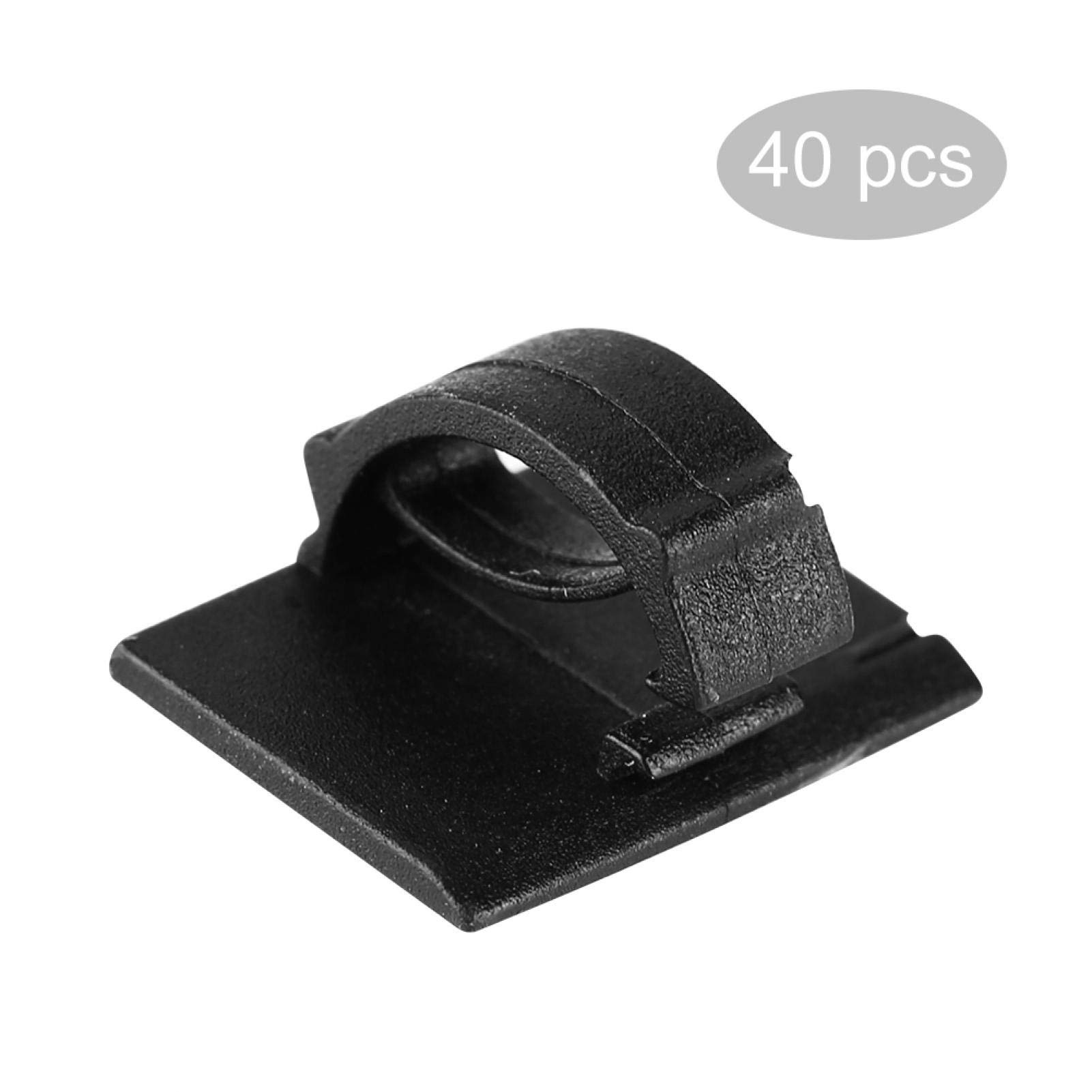 Kuuleyn Clip Fermacavo Auto Nere Adesive 40 Pezzi Taglia L