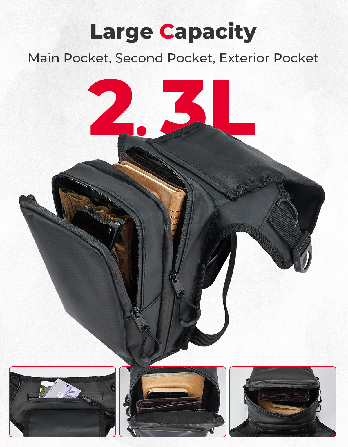 KEMIMOTO Leg Bag borsa coscia moto impermeabile 2,3L