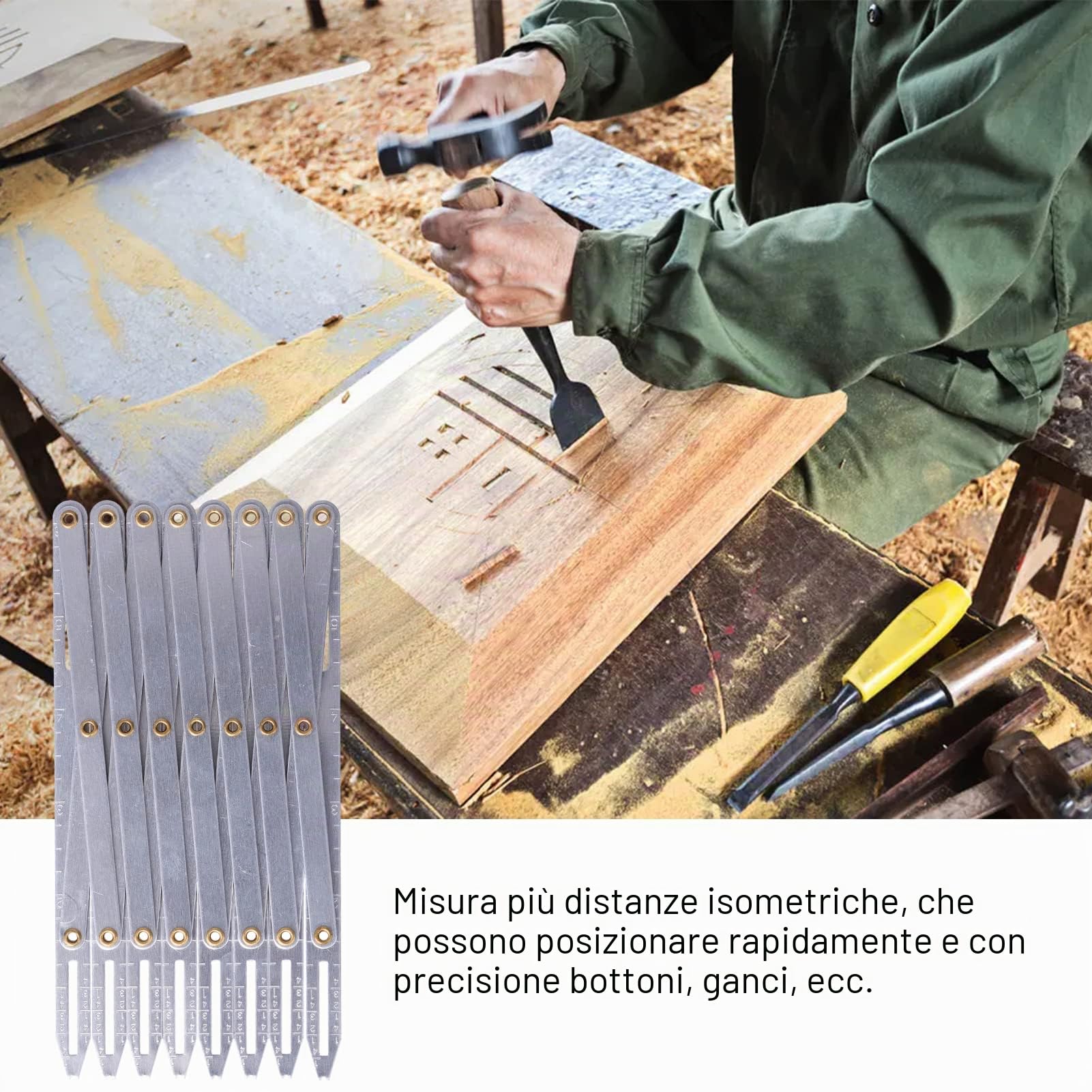 Hapivida Calibro Cucire Espandibile Alluminio Equidistante