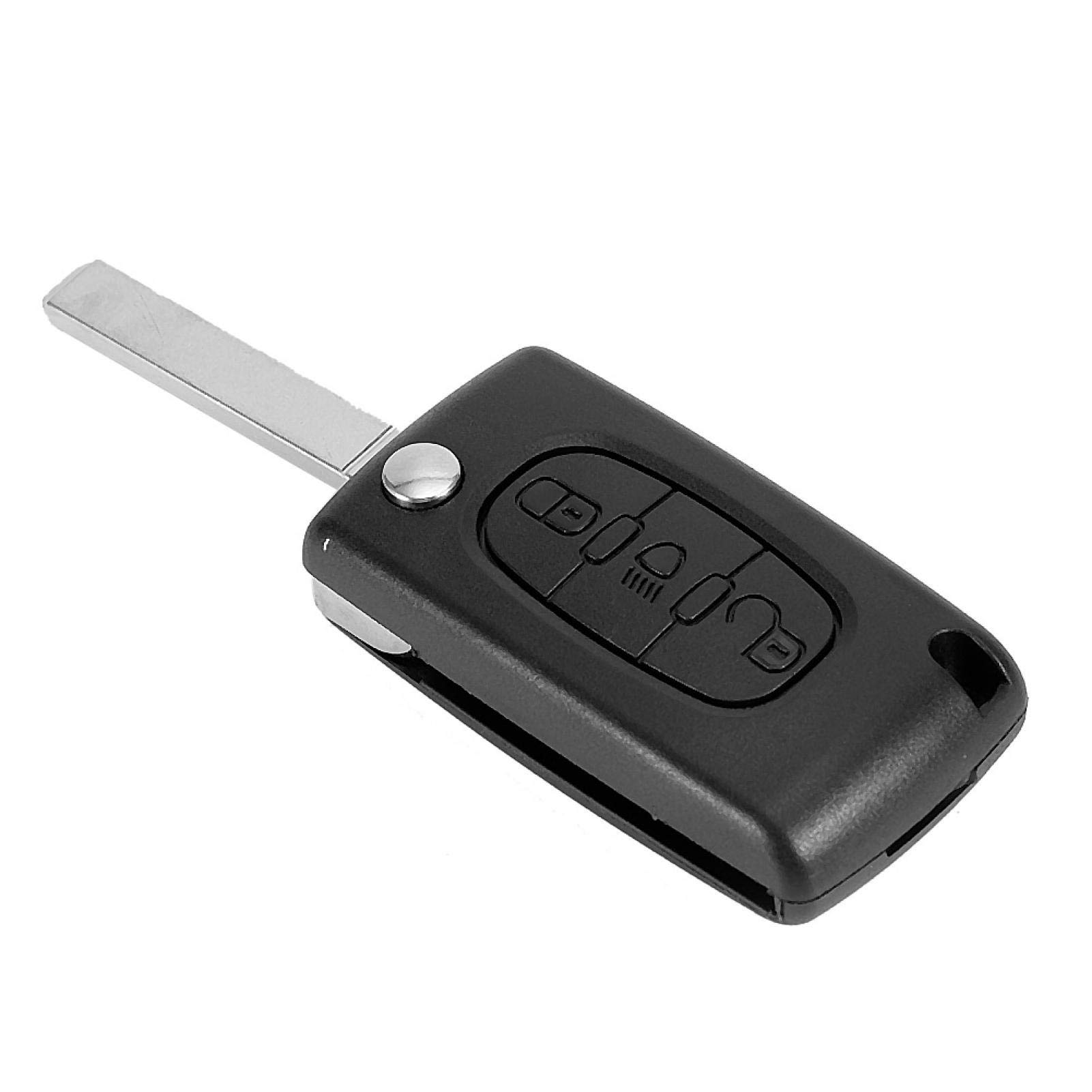 Kuuleyn guscio chiave 3 pulsanti nero per Citroen C3 C4 C5