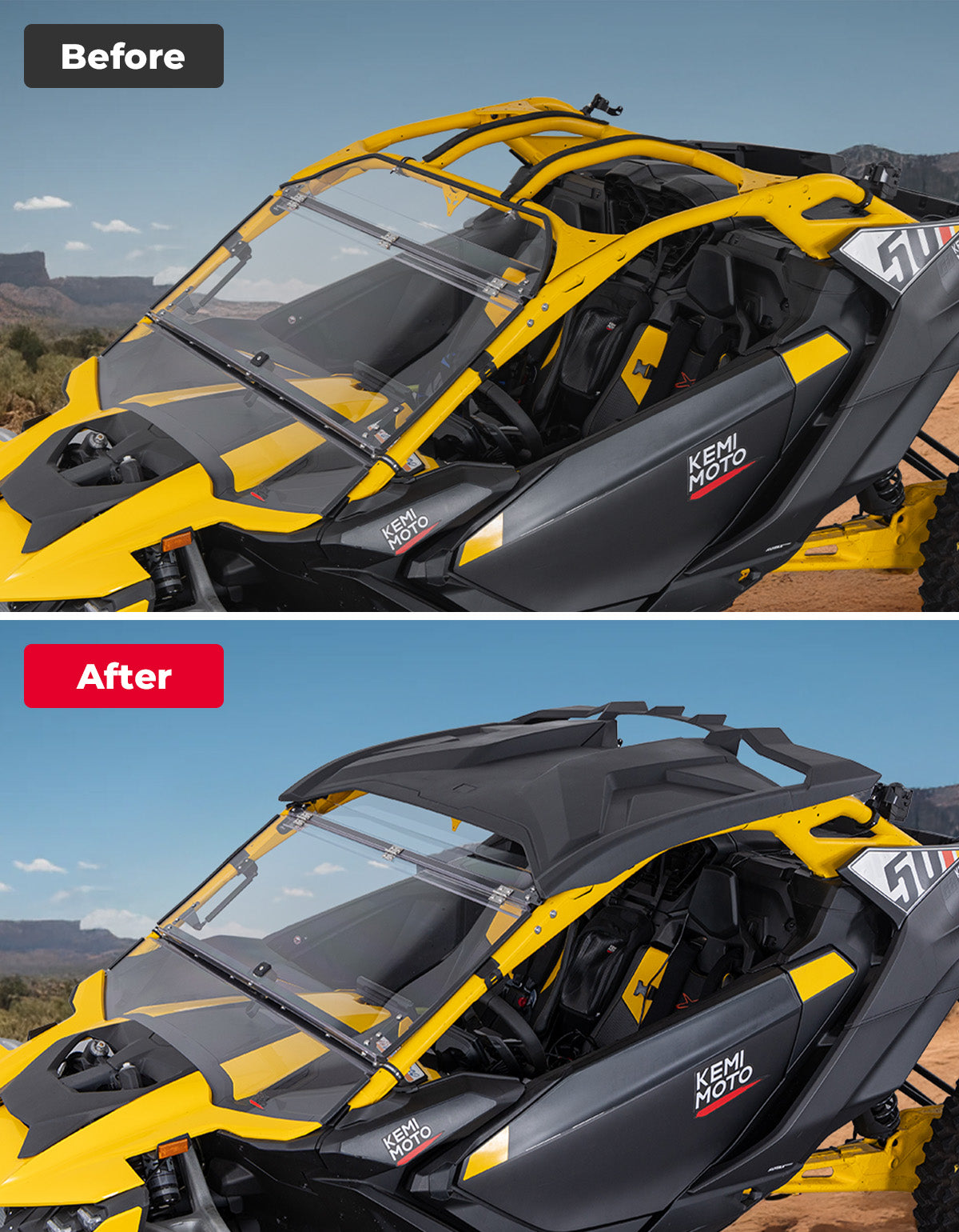 KEMIMOTO Tetto Rigido Can-Am Maverick R HDPE 2 Pezzi