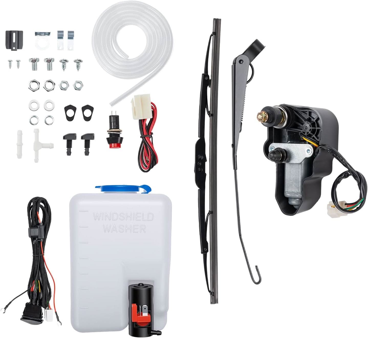 KEMIMOTO UTV Kit Tergicristallo 12V 165° con Vaschetta 1,5L