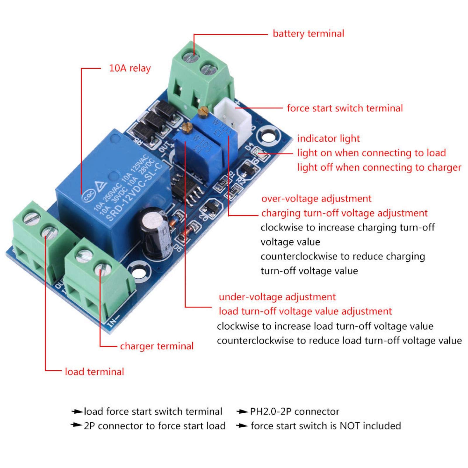 Kuuleyn Modulo Protezione Batteria 12V Sottotensione LED