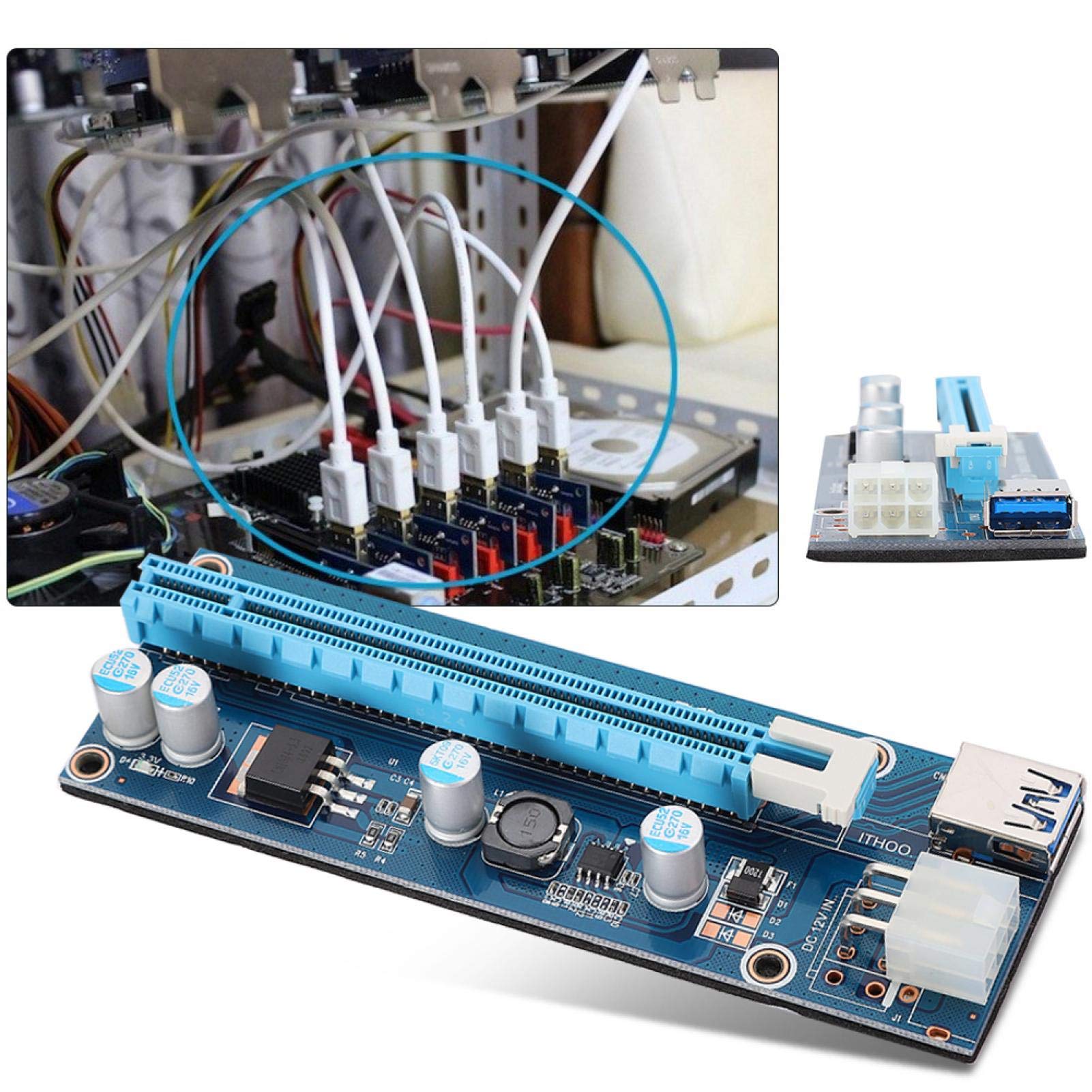 Kuuleyn Riser Mini PCI-E a PCIe 16x 6 Pin 0,6 m