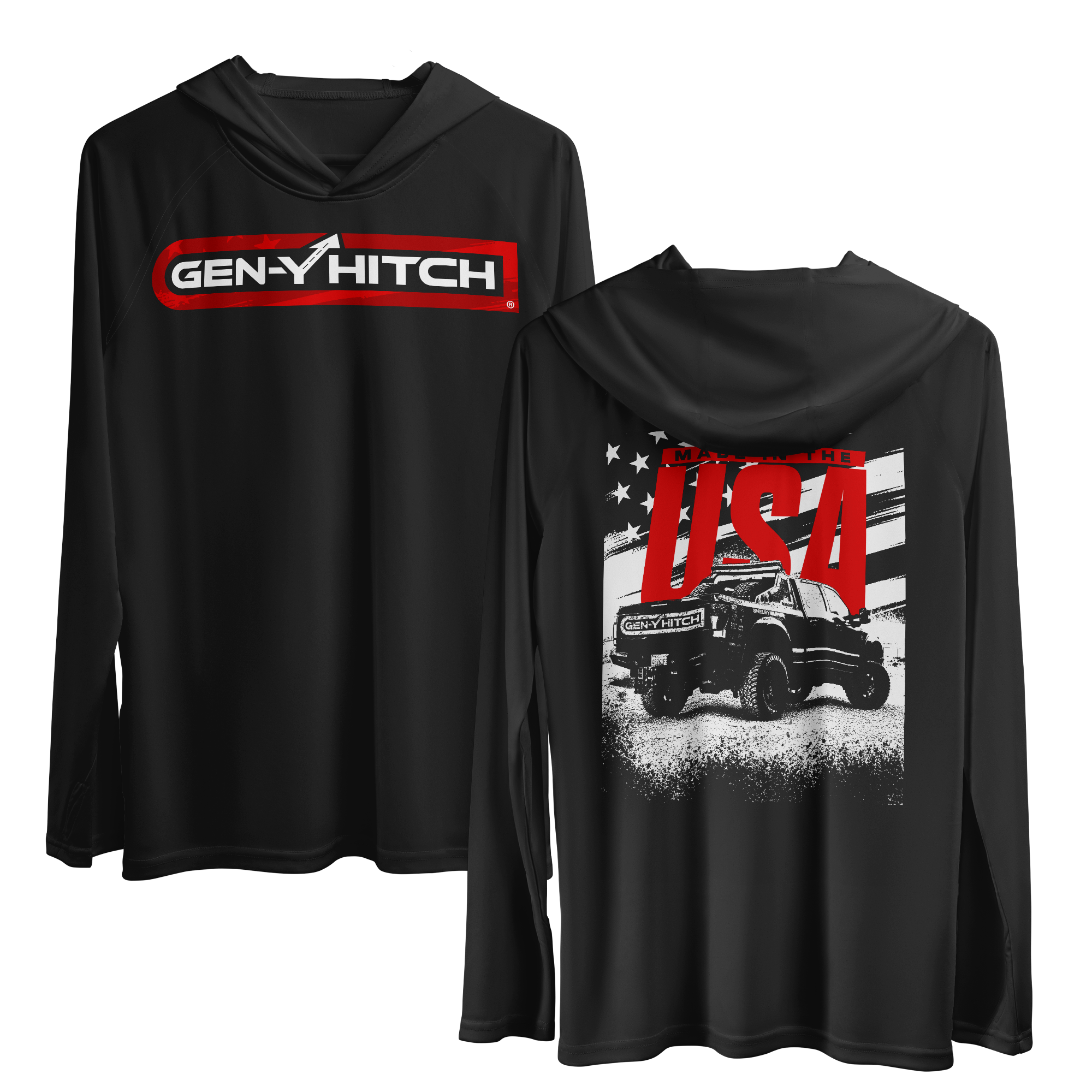 GEN-Y Hitch USA felpa cappuccio performance nera