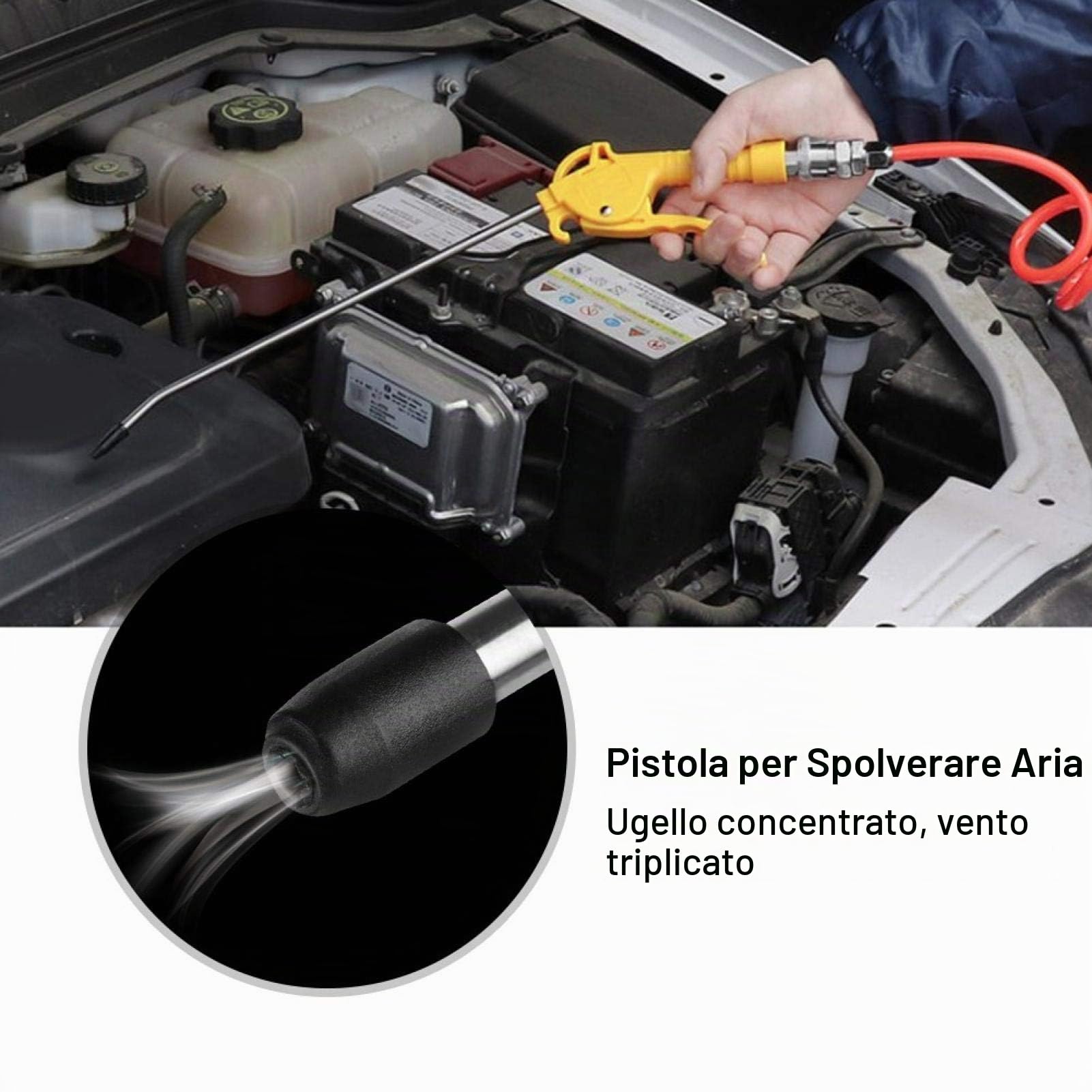 Kuuleyn Pistola Aria Compressa Soffiaggio Alluminio con Ugello