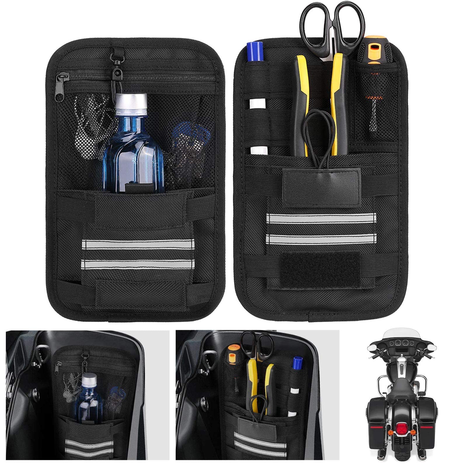 KEMIMOTO FHDTB131BK organizer borse laterali 2 pezzi multi-tasca