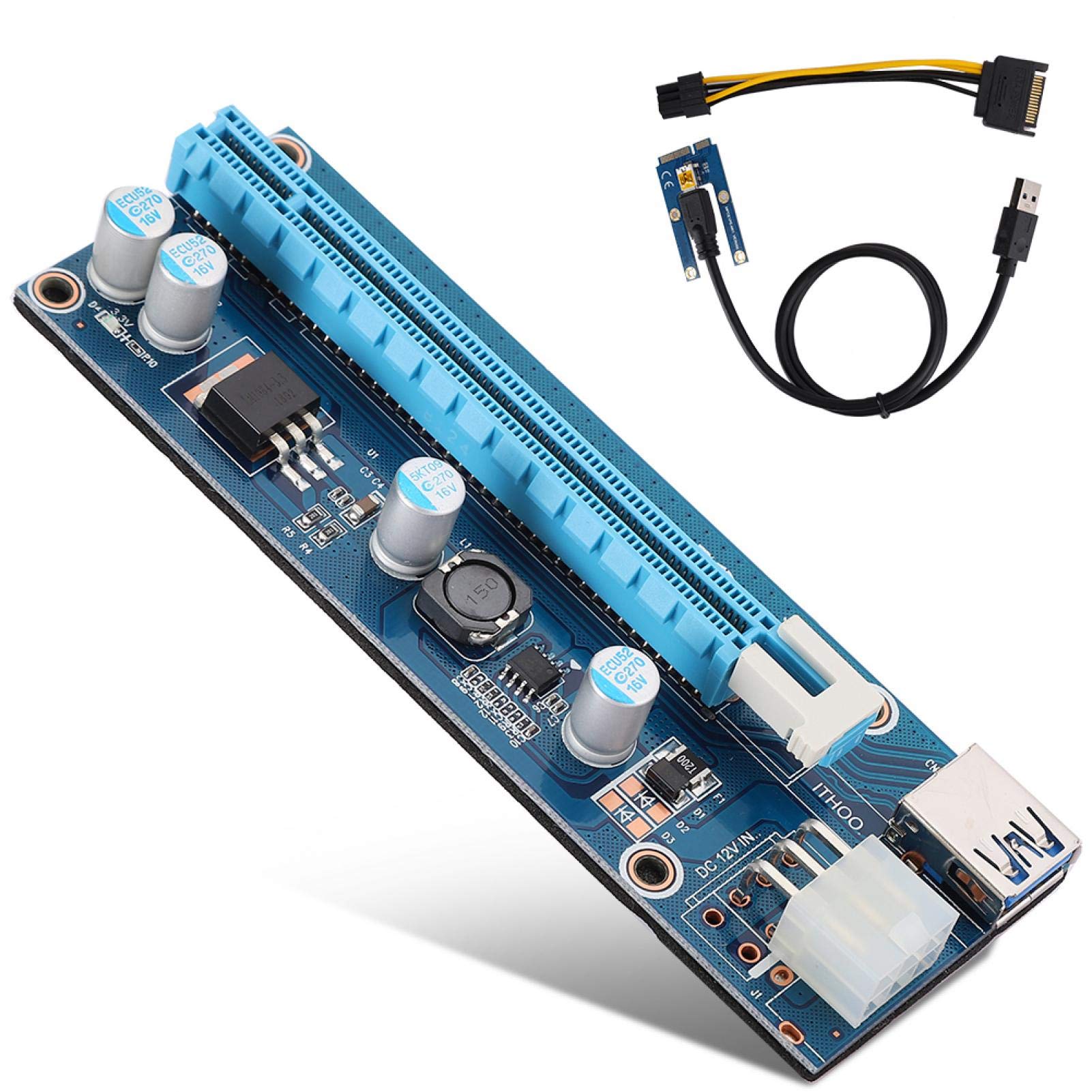 Kuuleyn Riser Mini PCI-E a PCIe 16x 6 Pin 0,6 m