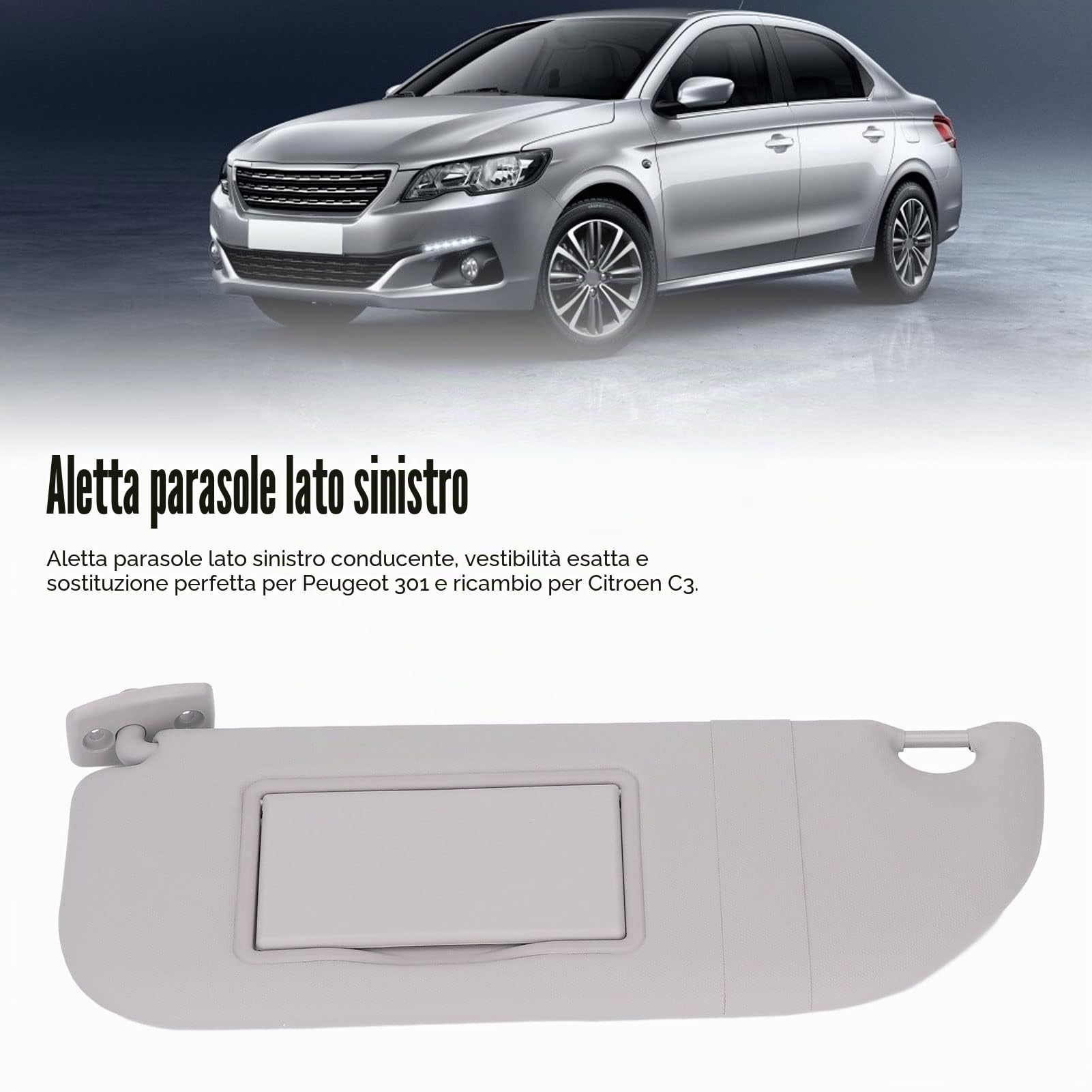 AOWINHIT 98038432DS aletta parasole sinistra grigia C3 con specchio