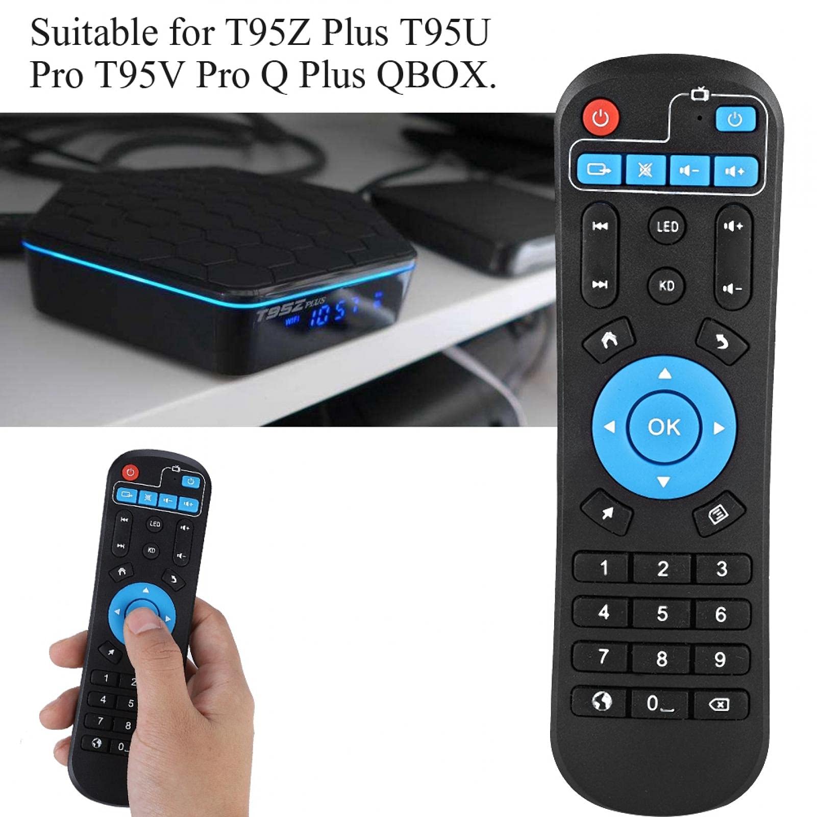 Kuuleyn T95Z Plus telecomando box TV nero 156 mm