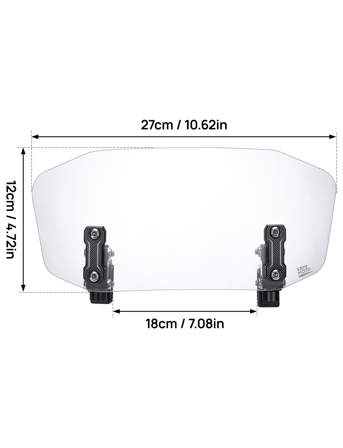 KEMIMOTO 2309 extension parabrezza moto alluminio regolabile