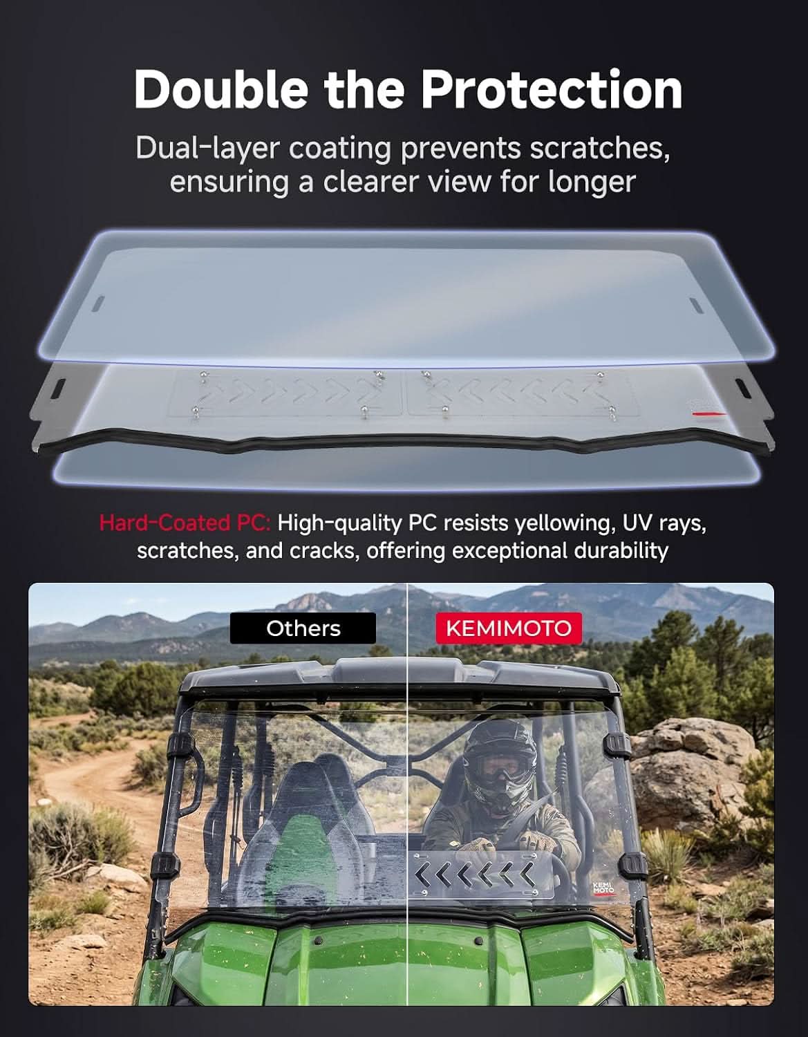 KEMIMOTO Teryx 800 parabrezza anteriore ventilato