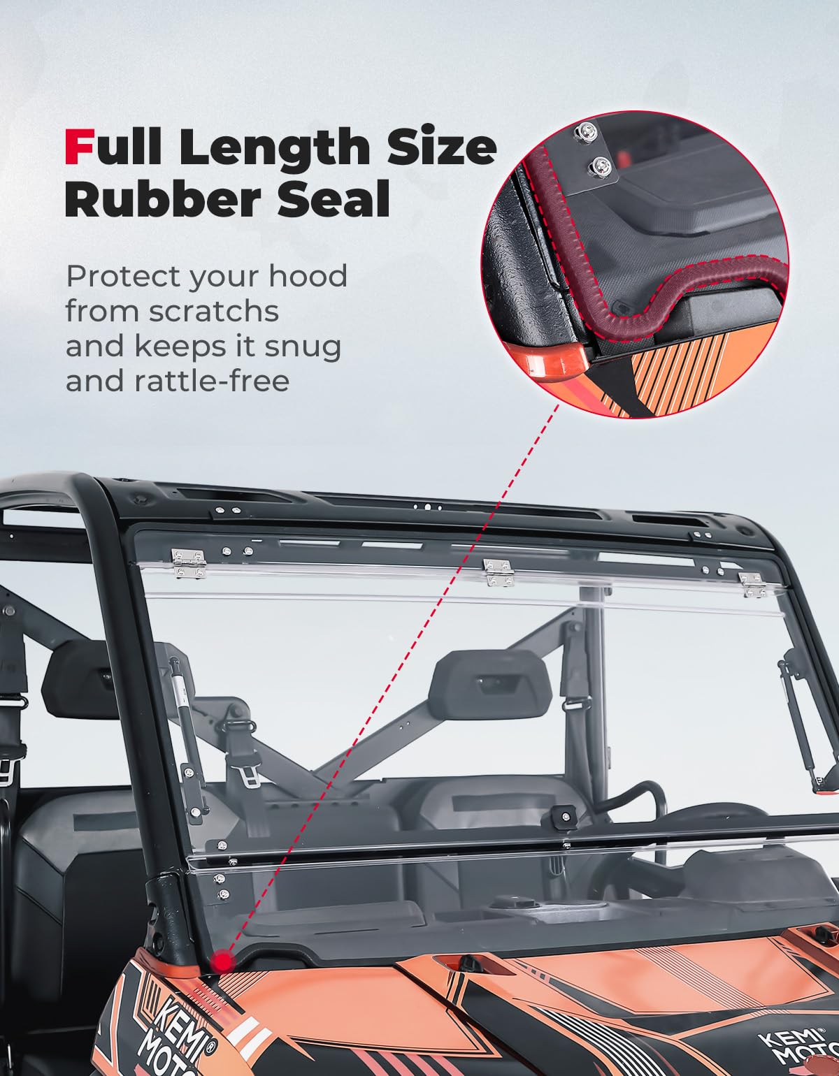 KEMIMOTO Ranger XP 1000 parabrezza flip 2 in 1 policarbonato