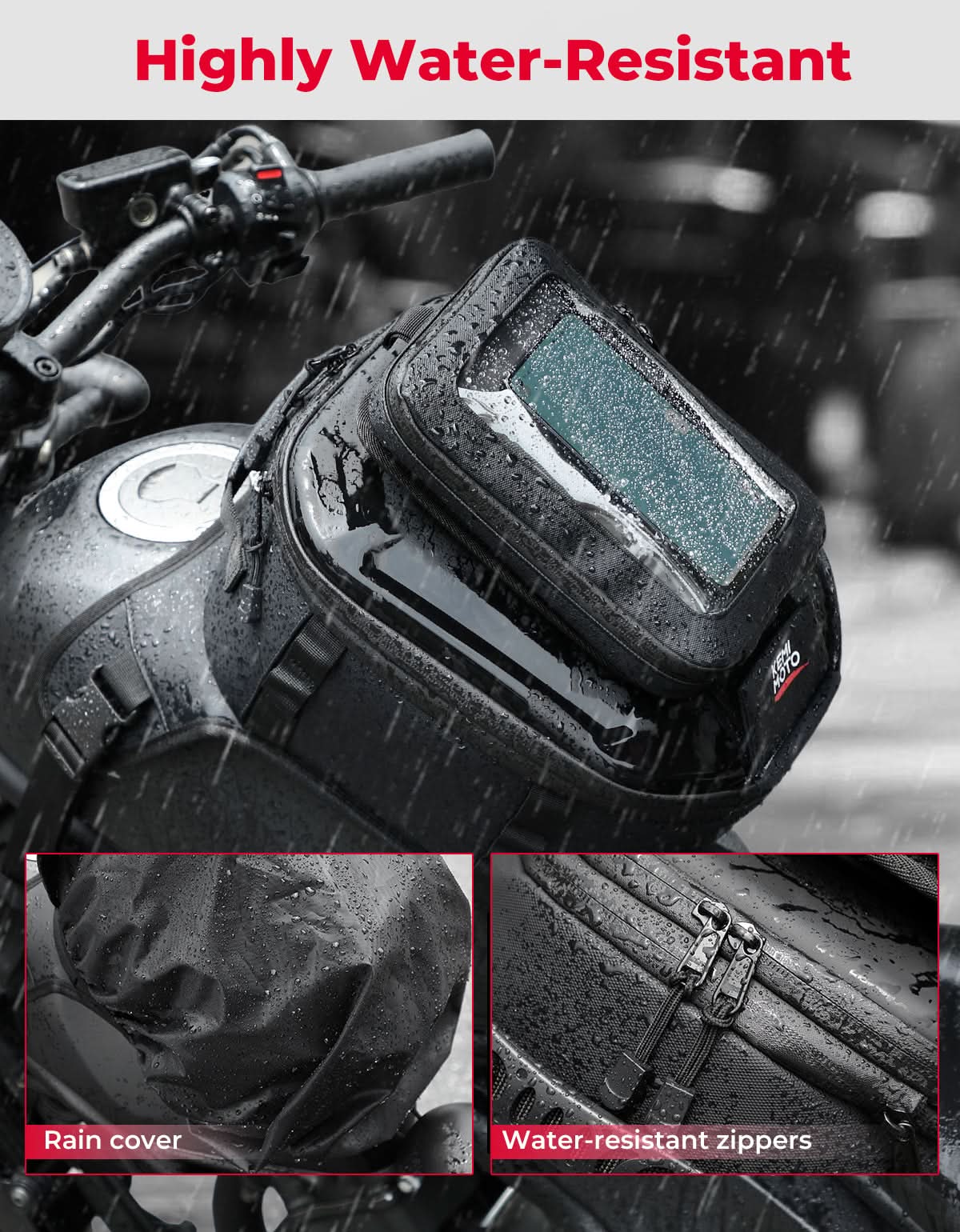 Kemimoto borsa serbatoio moto 13-16L rigida