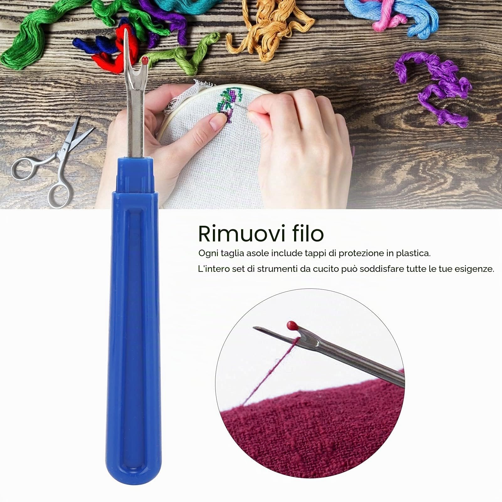 Hapivida Scucitore Acciaio Inox 12 Pezzi con Cappuccio