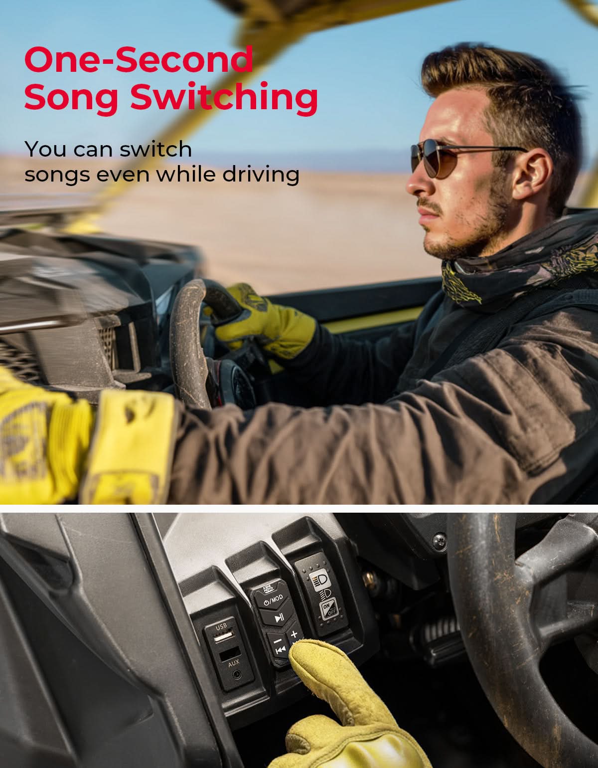 KEMIMOTO speaker UTV Bluetooth 6.5" Maverick X3 RZR