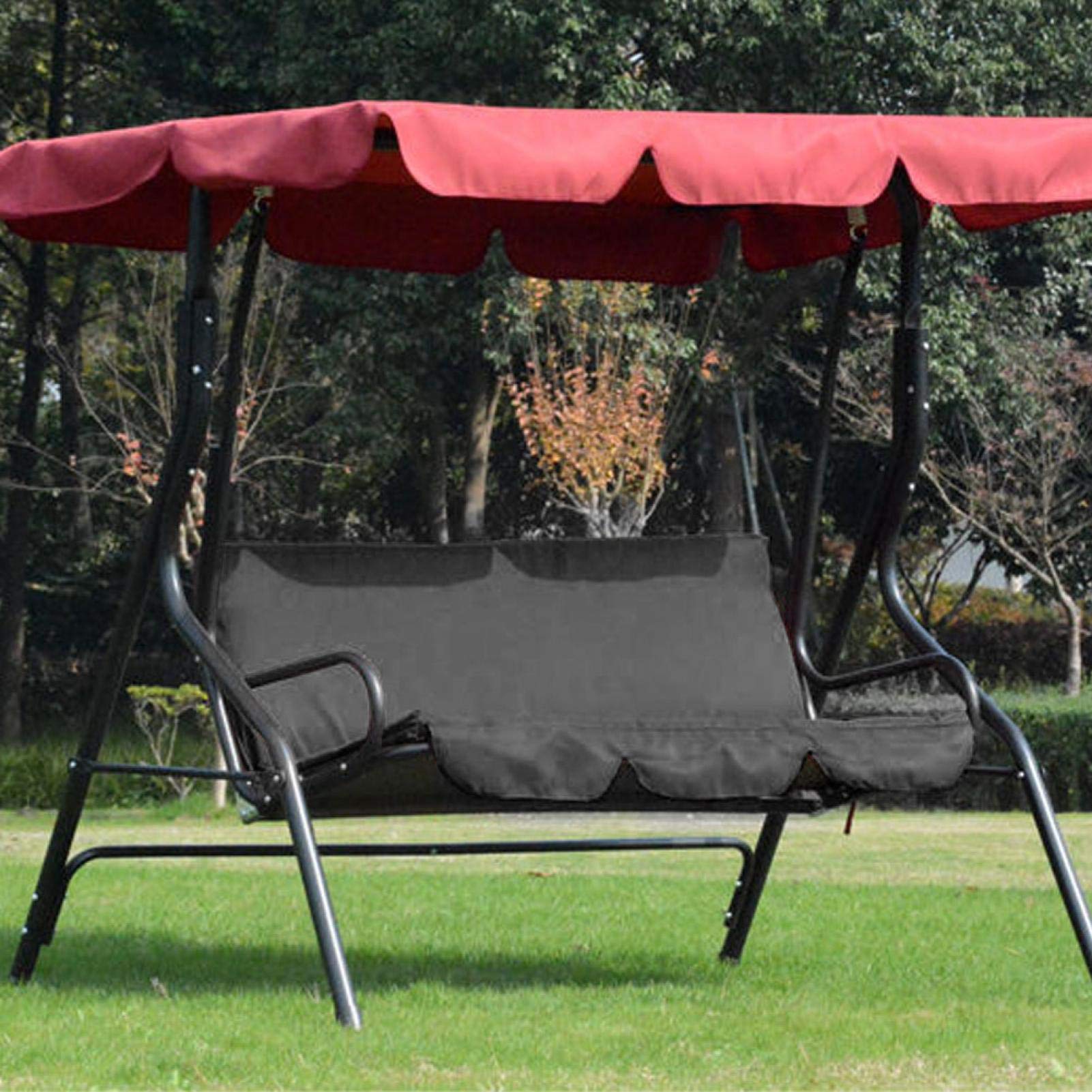 Kuuleyn Cuscino Altalena 3 Posti Nero Impermeabile 150 cm