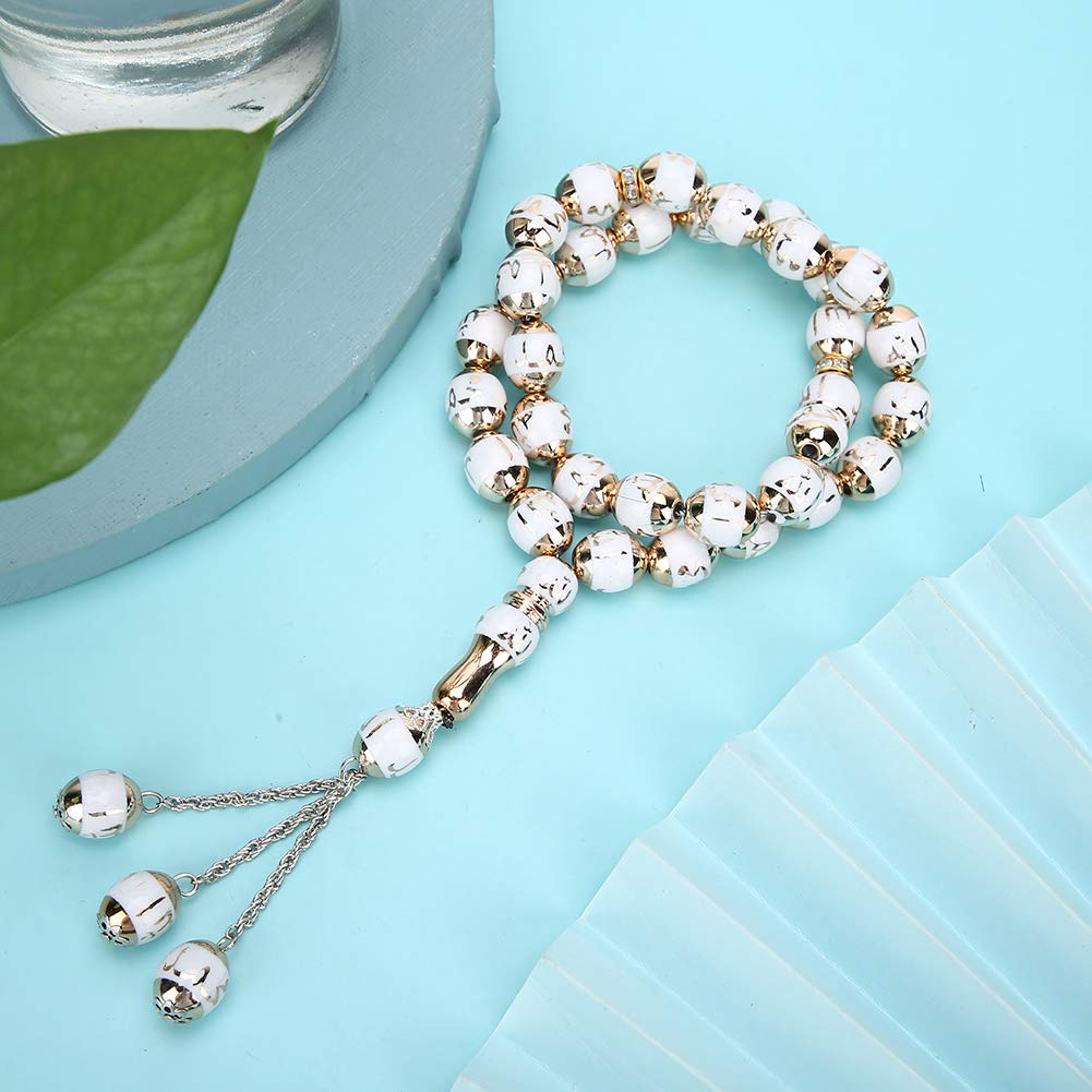 Hapivida Rosario Islamico bracciale preghiera bianco