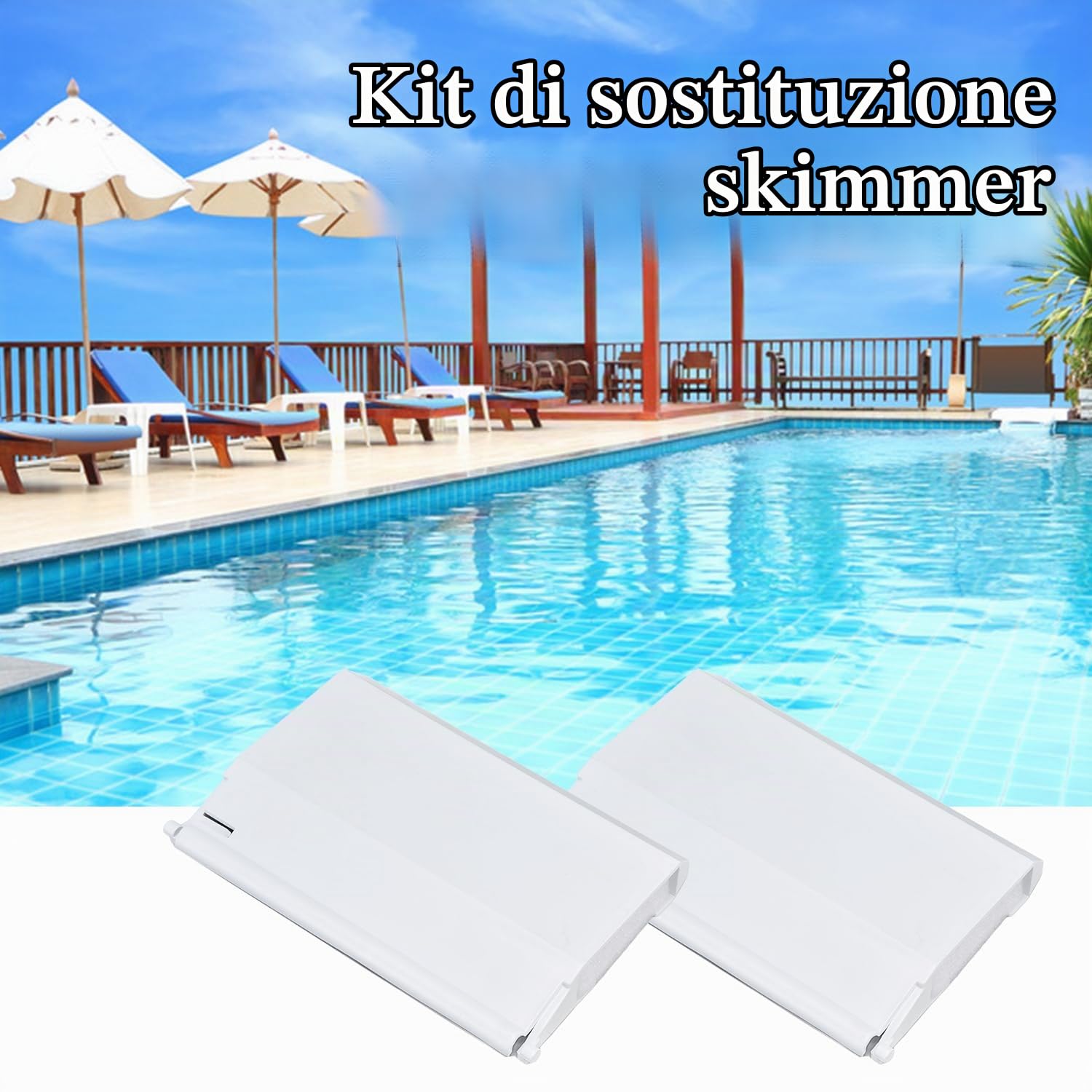 Hapivida Sportello Skimmer piscina bianco 19,5x14 cm 2 pezzi