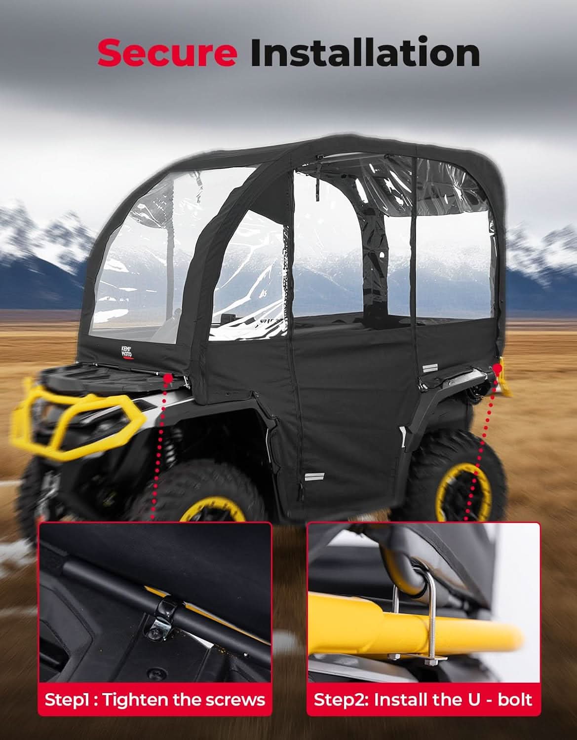 KEMIMOTO Cabina ATV 3-in-1 extra large impermeabile 600D
