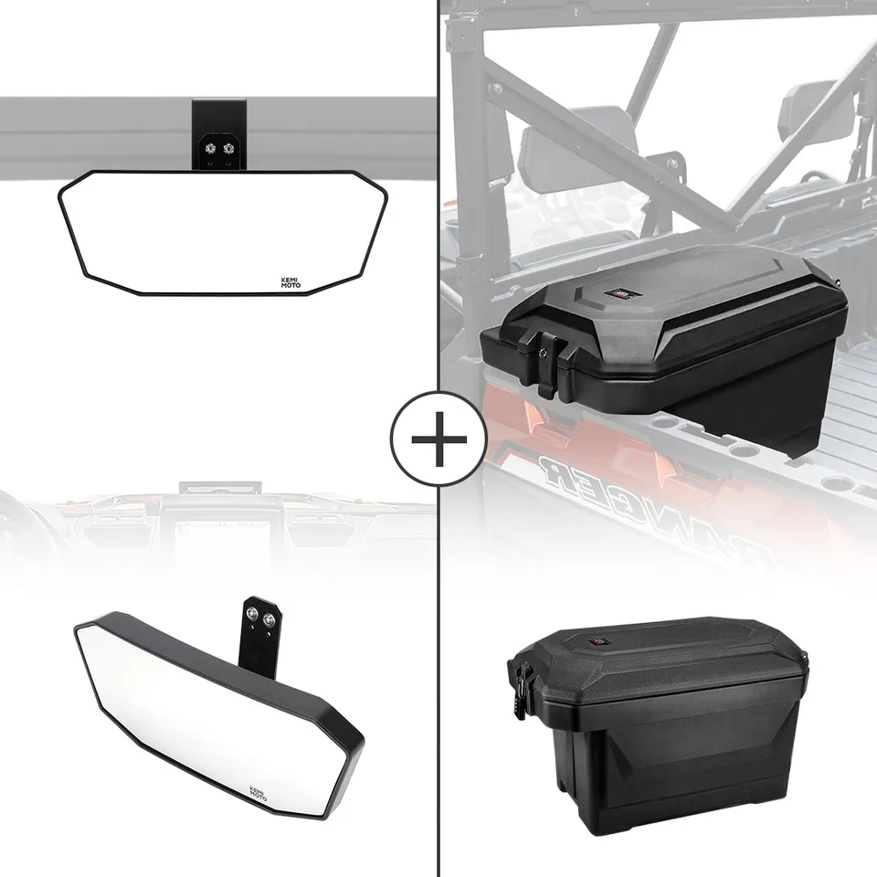KEMIMOTO Kit Specchietto + Baule 45L Polaris Ranger