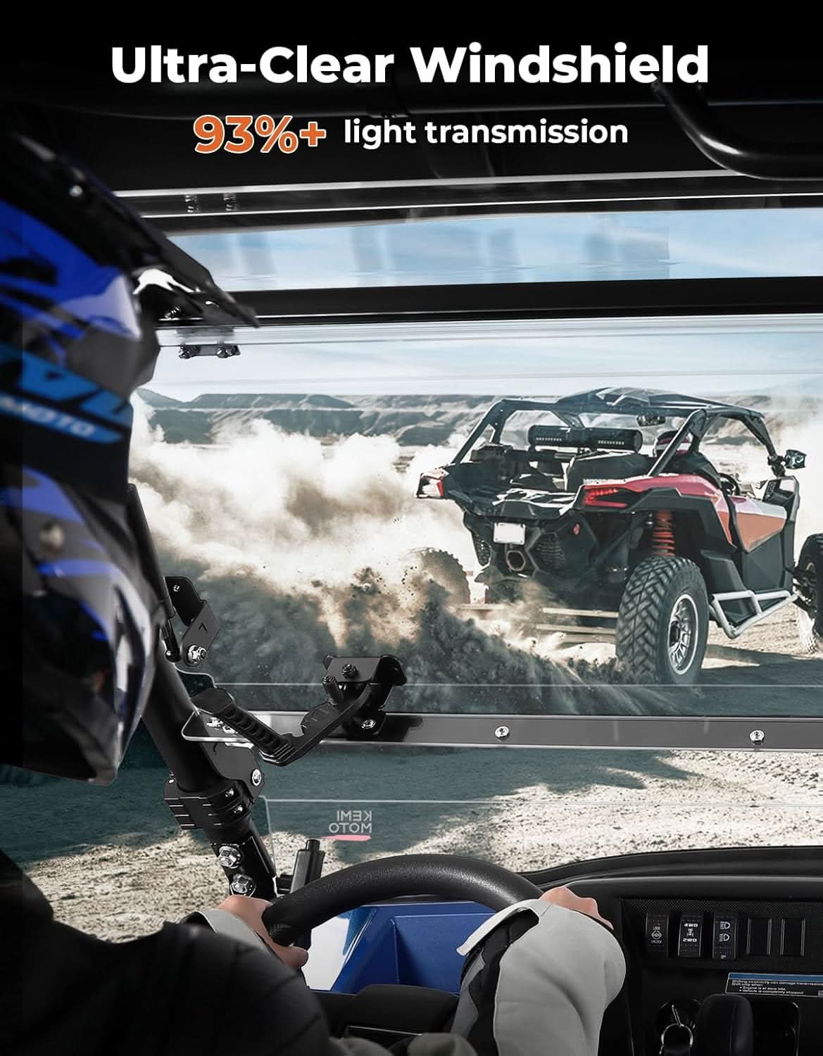 KEMIMOTO Parabrezza Anteriore 3-in-1 Kawasaki Mule Pro FXT