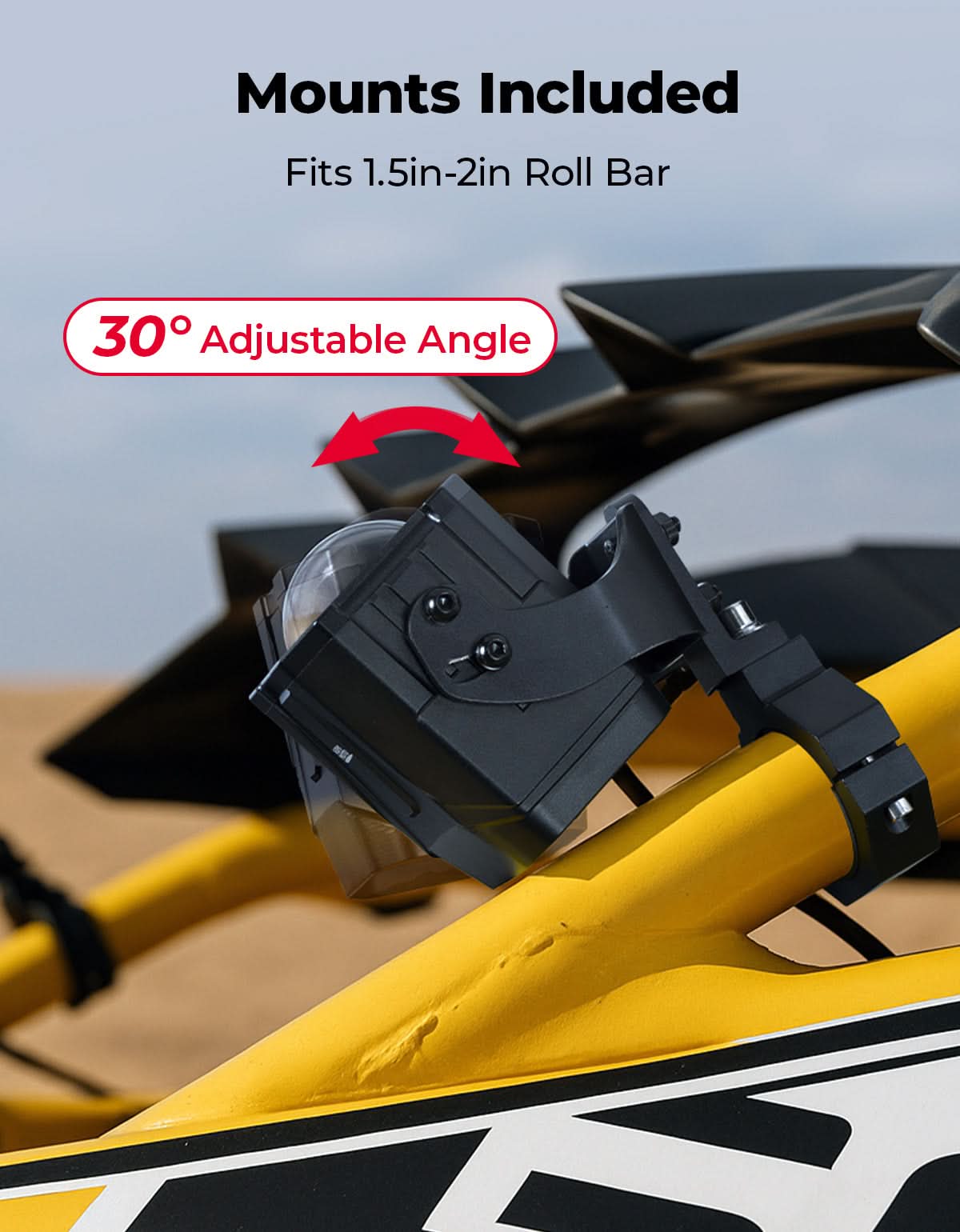 Kemimoto Whipless Luce Chase LED 9 modalità roll-bar 1,5-2"
