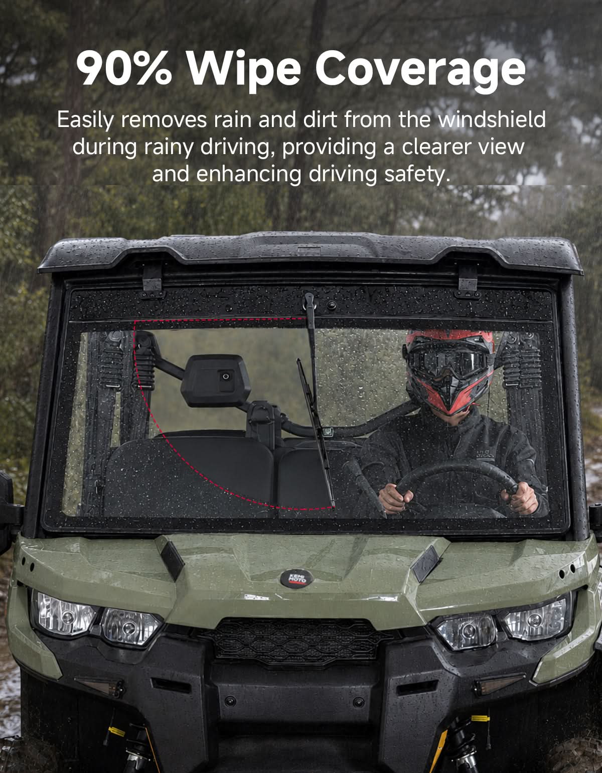 Kemimoto Defender parabrezza vetro 7mm con tergi elettrico