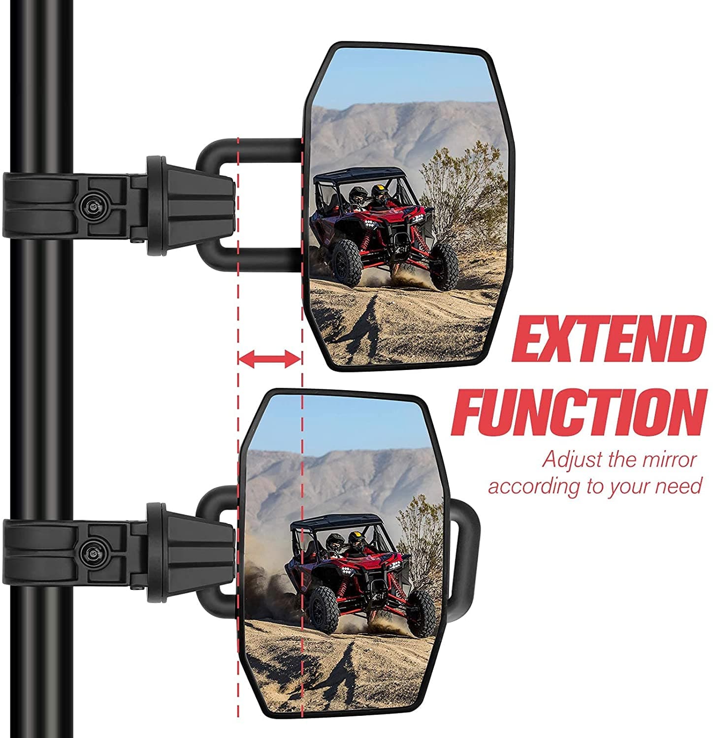 Kemimoto UTV Specchietti Laterali Universali Roll-Bar 44-51mm