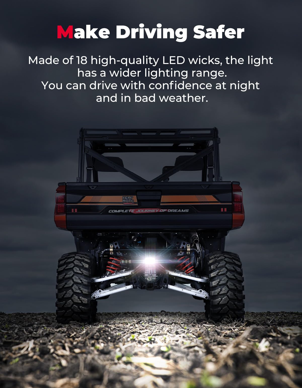 KEMIMOTO Ranger XP 1000 luce retromarcia LED 15W interruttore