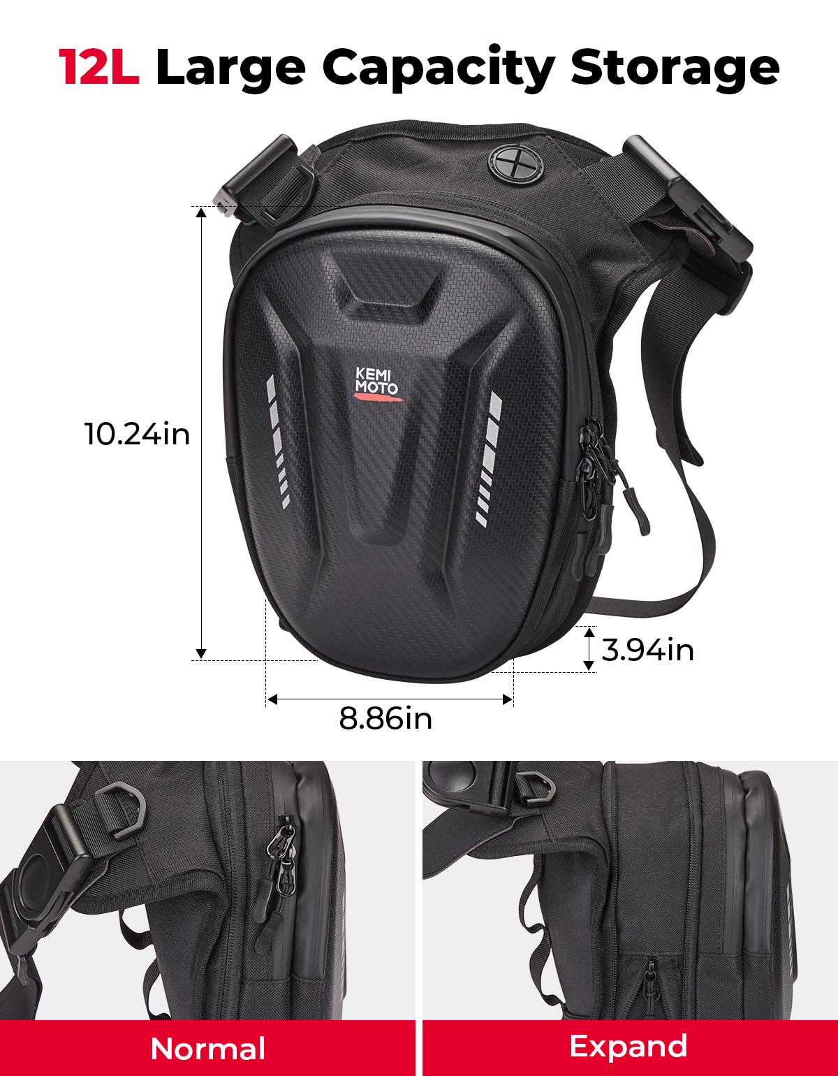 KEMIMOTO Borsa Serbatoio Moto Magnetica 12L EVA