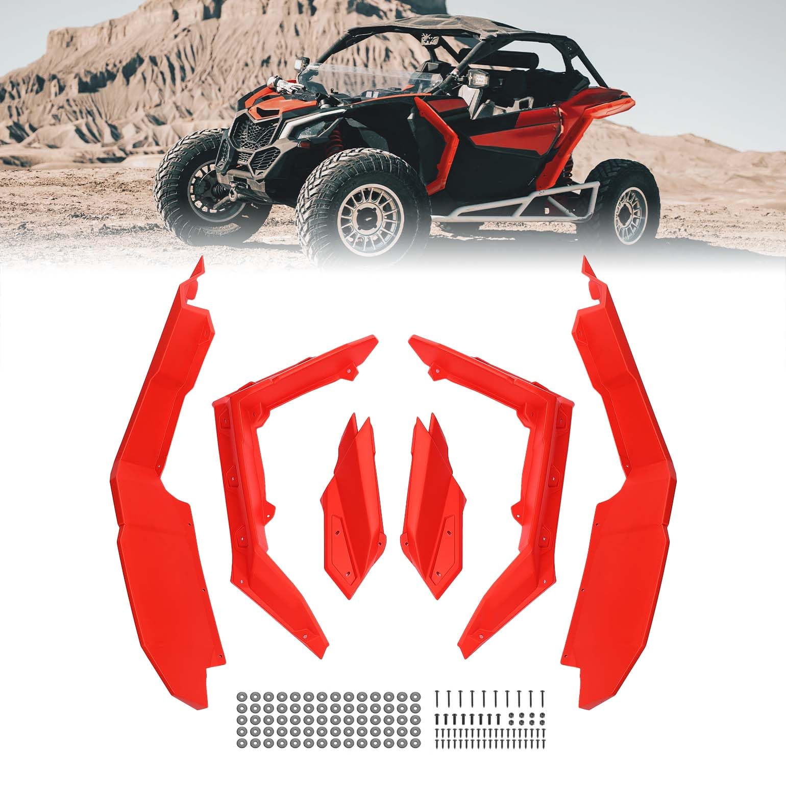 Kemimoto Maverick X3 parafanghi allargati rossi anturto