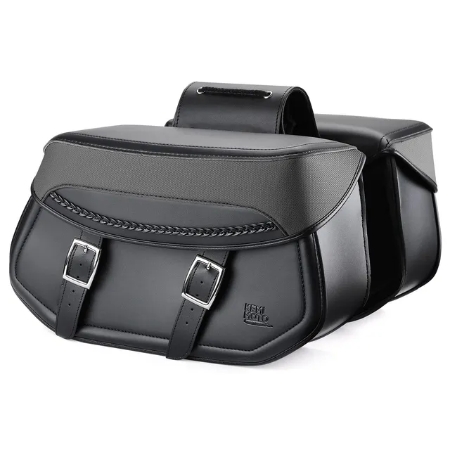 Kemimoto borse laterali moto pelle sintetica Harley