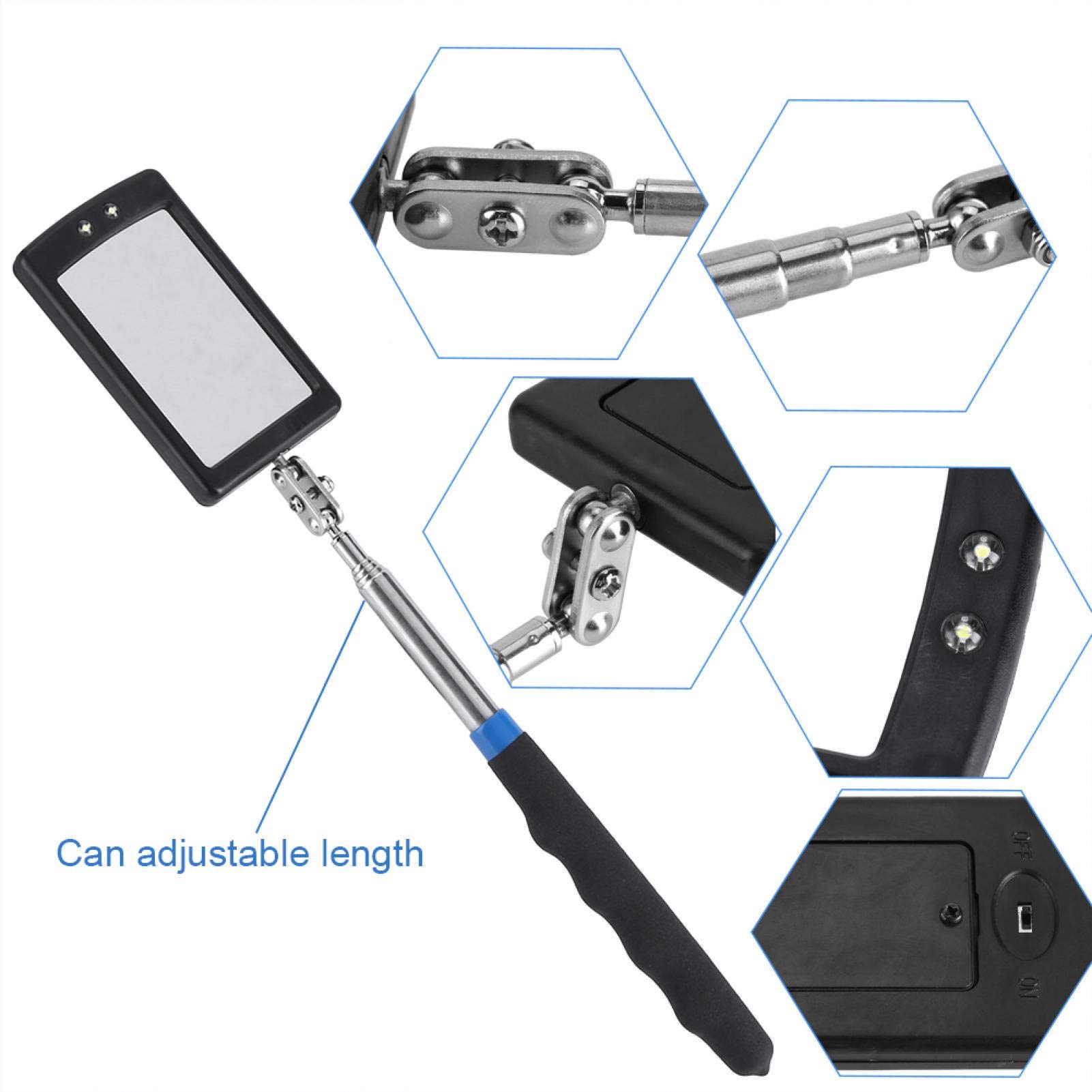 Kuuleyn Specchio Ispezione Telescopico LED 360°