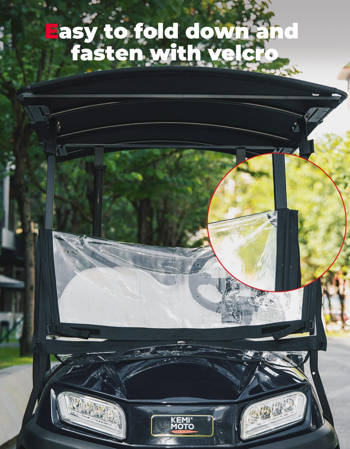 KEMIMOTO parabrezza golf cart pieghevole PVC 600D