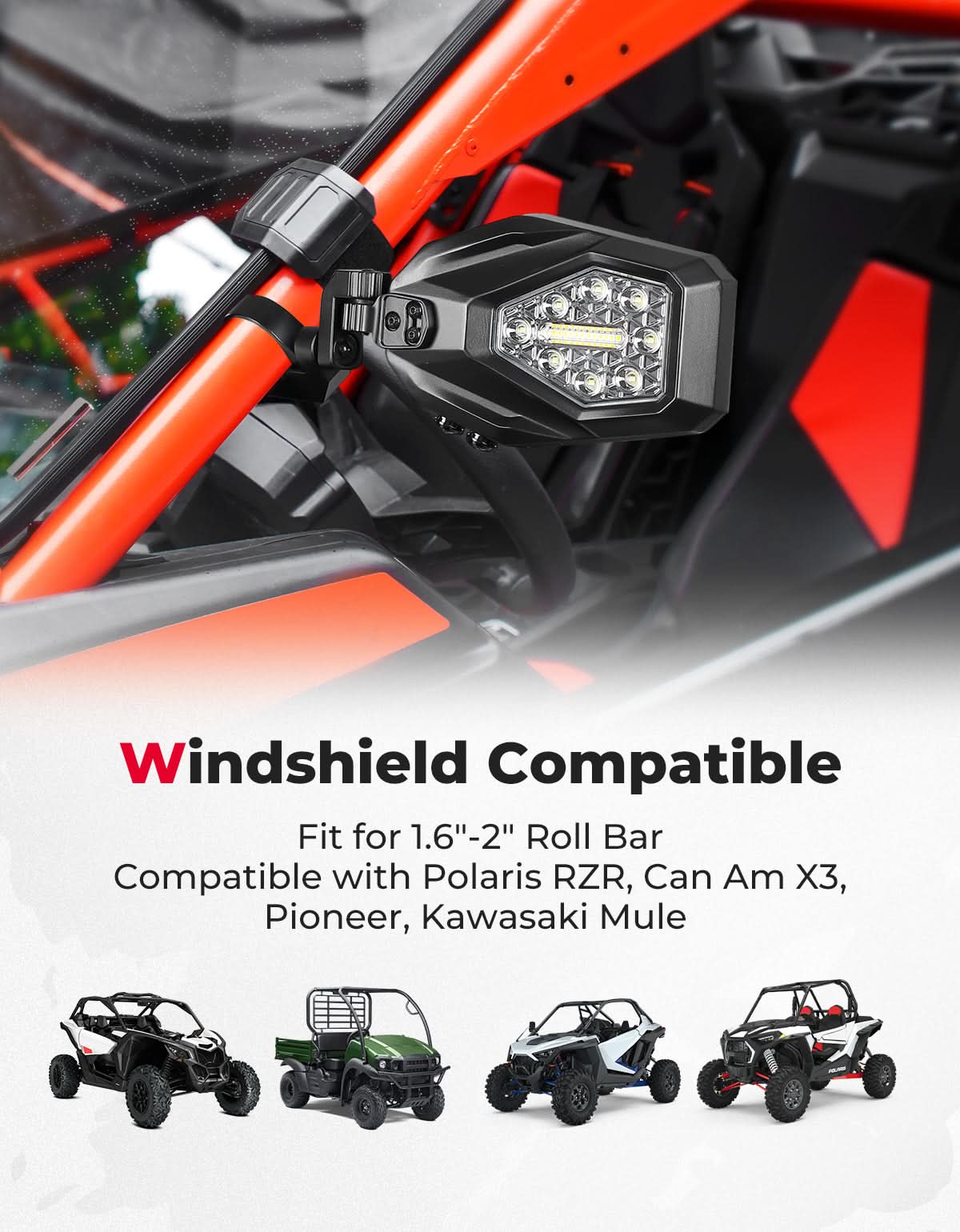 KEMIMOTO Specchietti UTV LED RZR X3 Talon con freccia