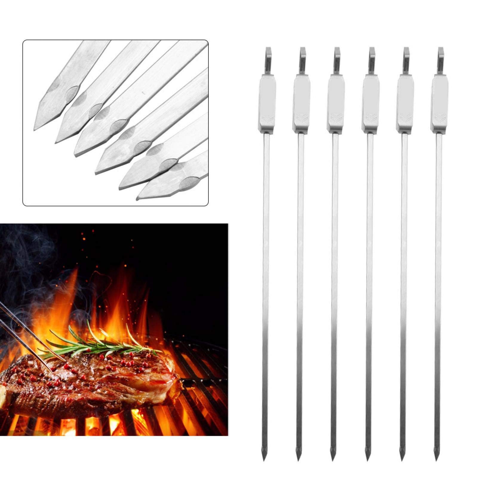 Kuuleyn Spiedini Barbecue Acciaio Inox 6 Pezzi Lunghi