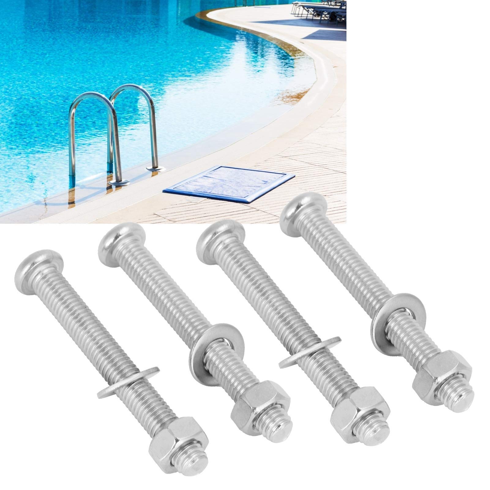 Hapivida Kit Bulloni Scala Piscina Inox 12 Pezzi 67 mm