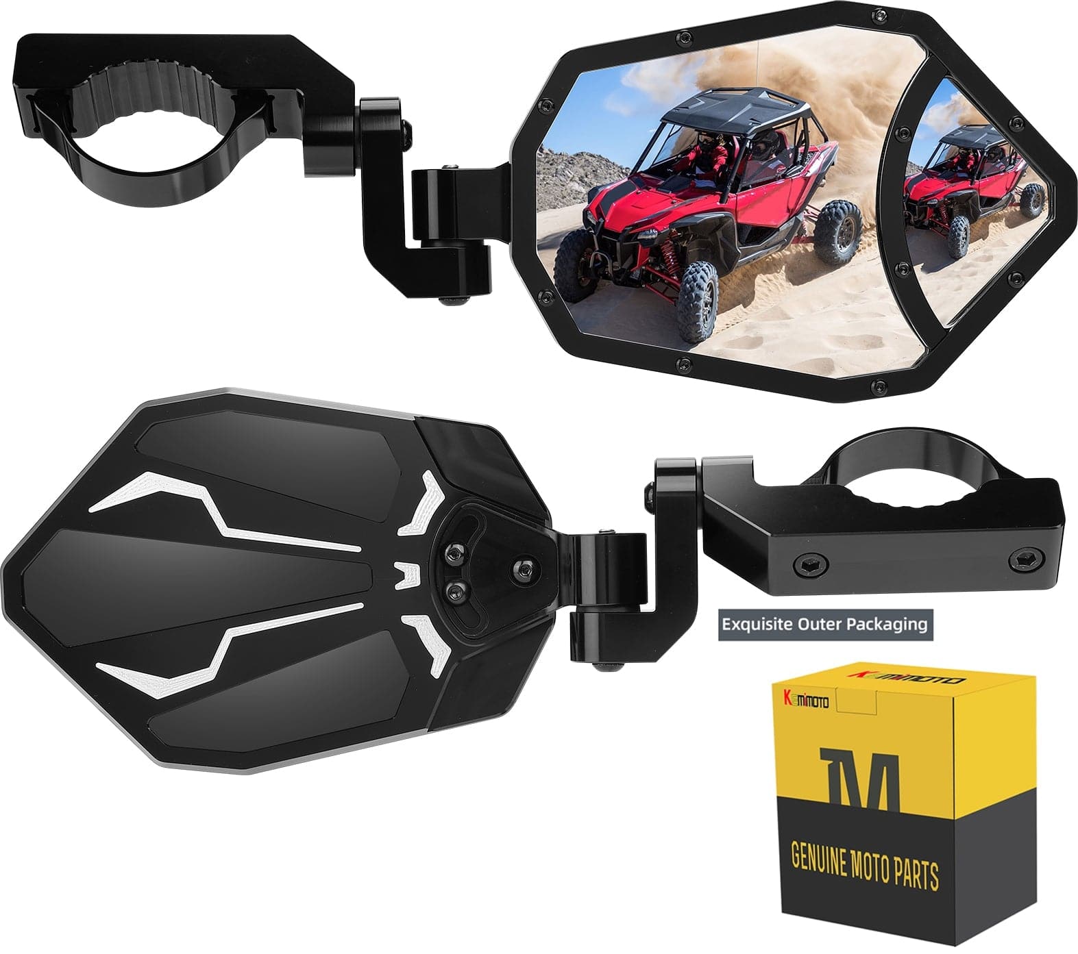KEMIMOTO kit specchi centrale + laterali UTV barra 42-51 mm