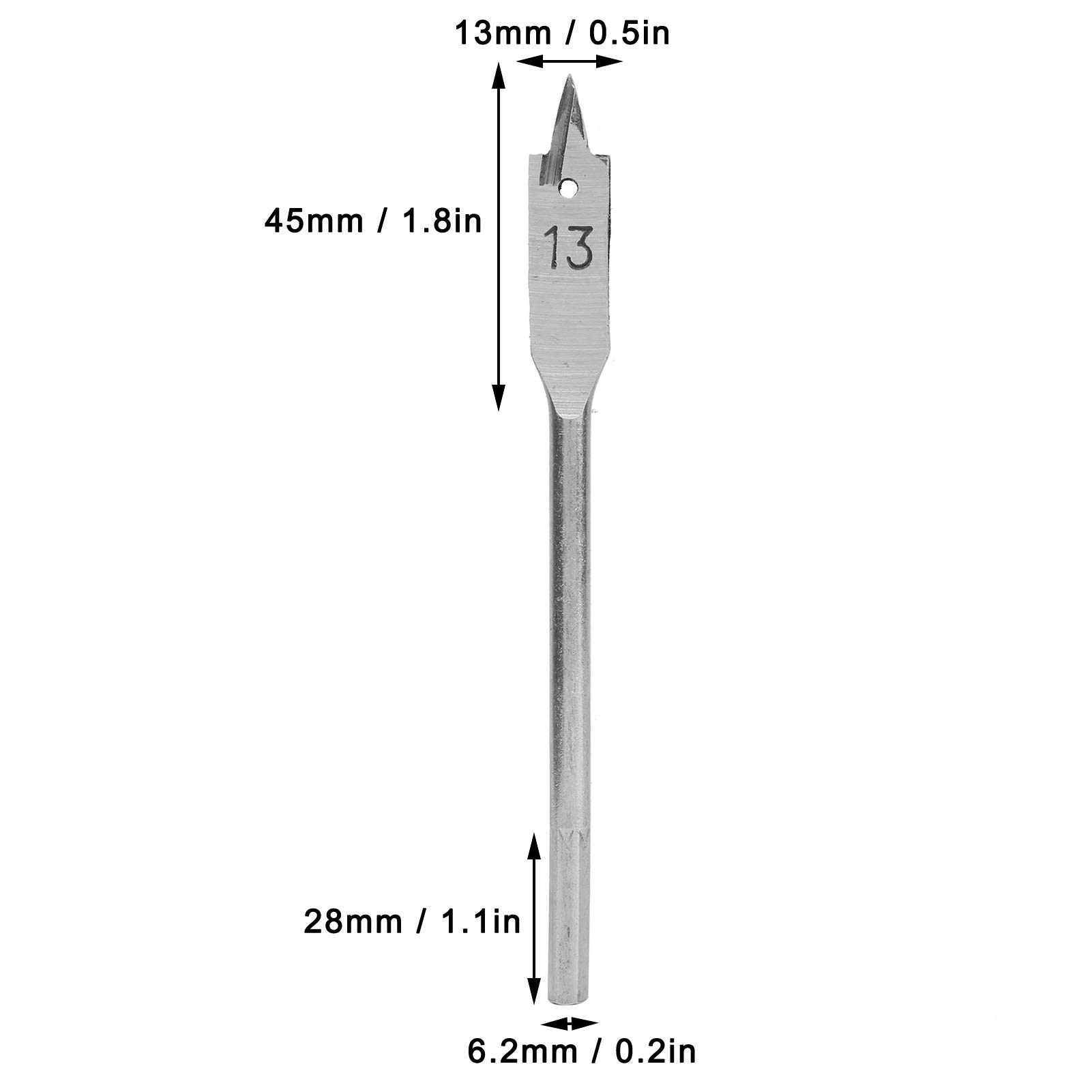 Kuuleyn Set 4 punte piatte legno 13 mm acciaio carbonio