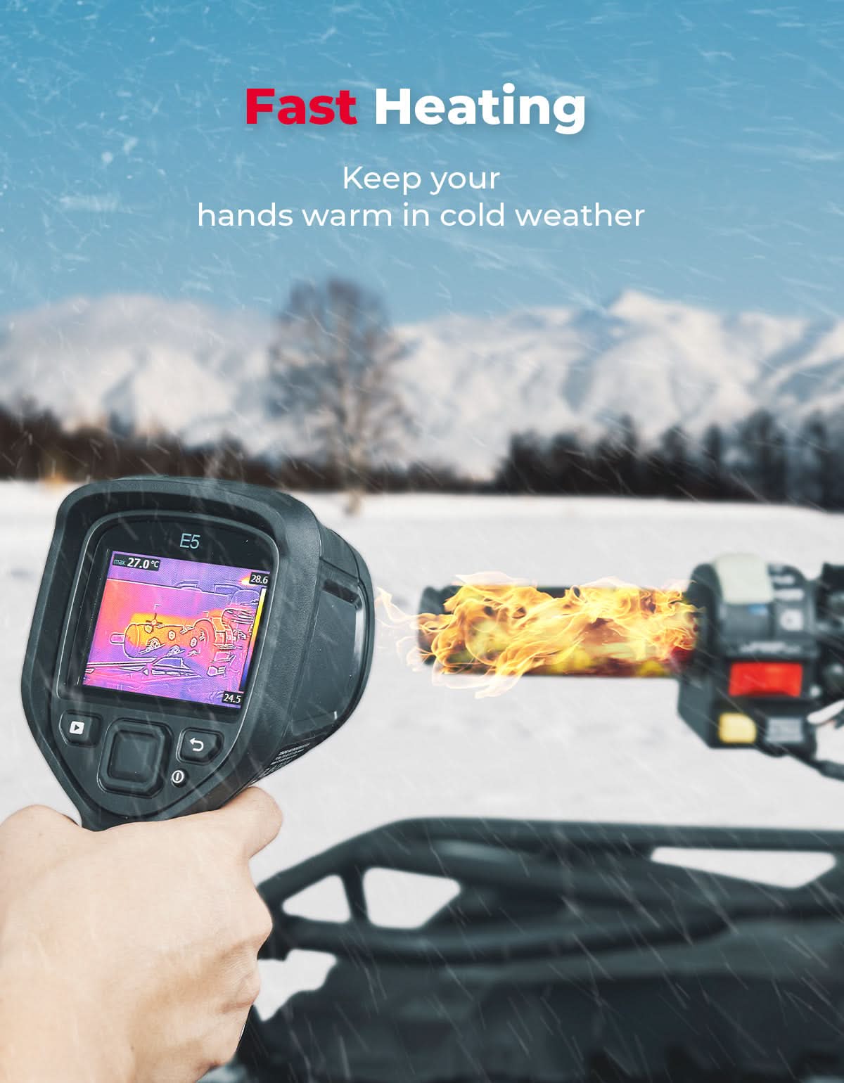 KEMIMOTO Manopole Riscaldate Moto ATV IP67 3 Livelli