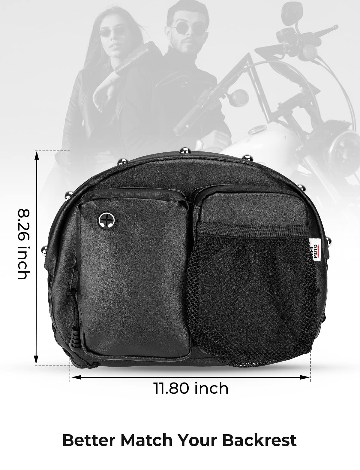 Kemimoto schienale organizer borsa moto in pelle PU