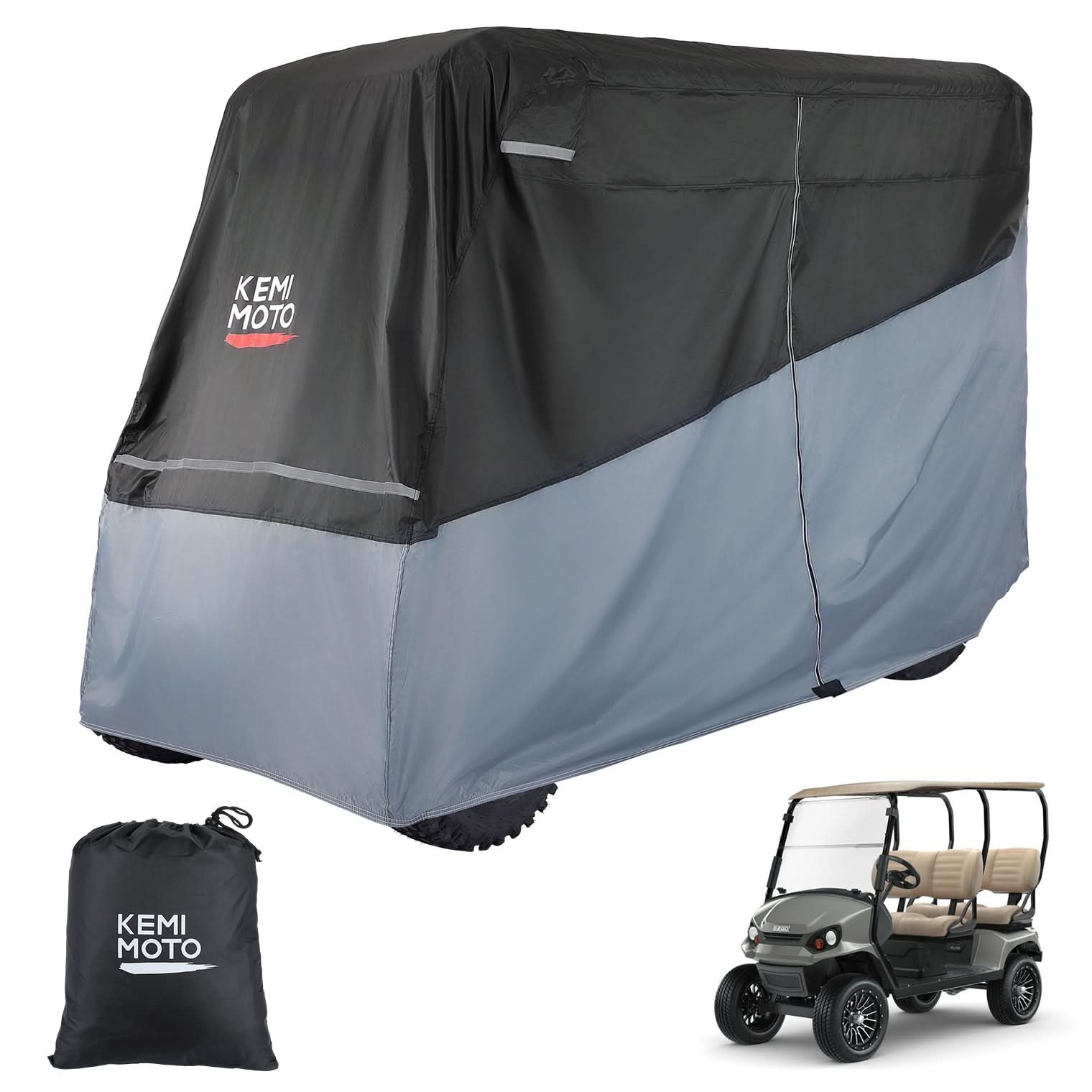 Kemimoto telo golf cart 2 posti grigio impermeabile