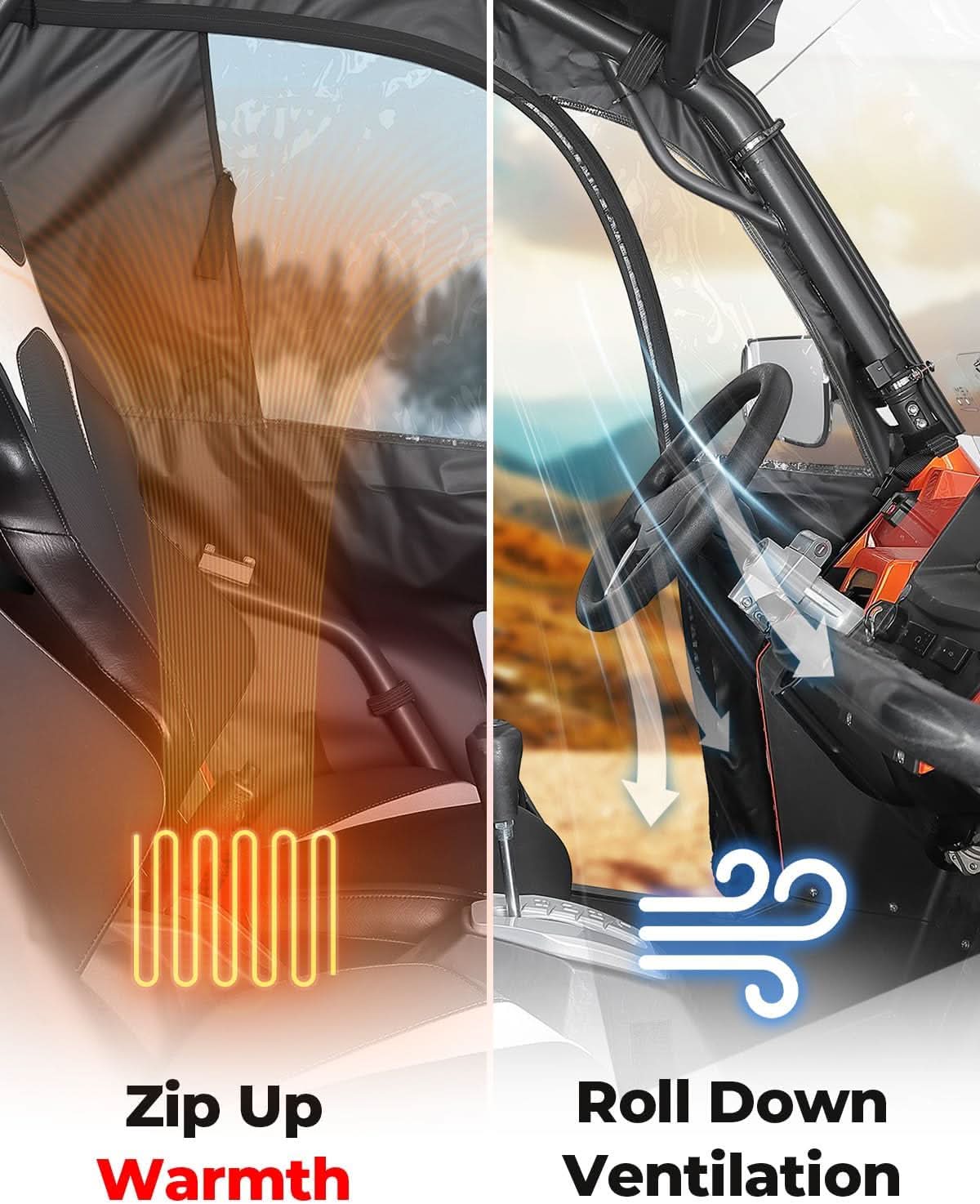 KEMIMOTO ZForce 500/800EX/1000 porte superiori UTV con zip YKK
