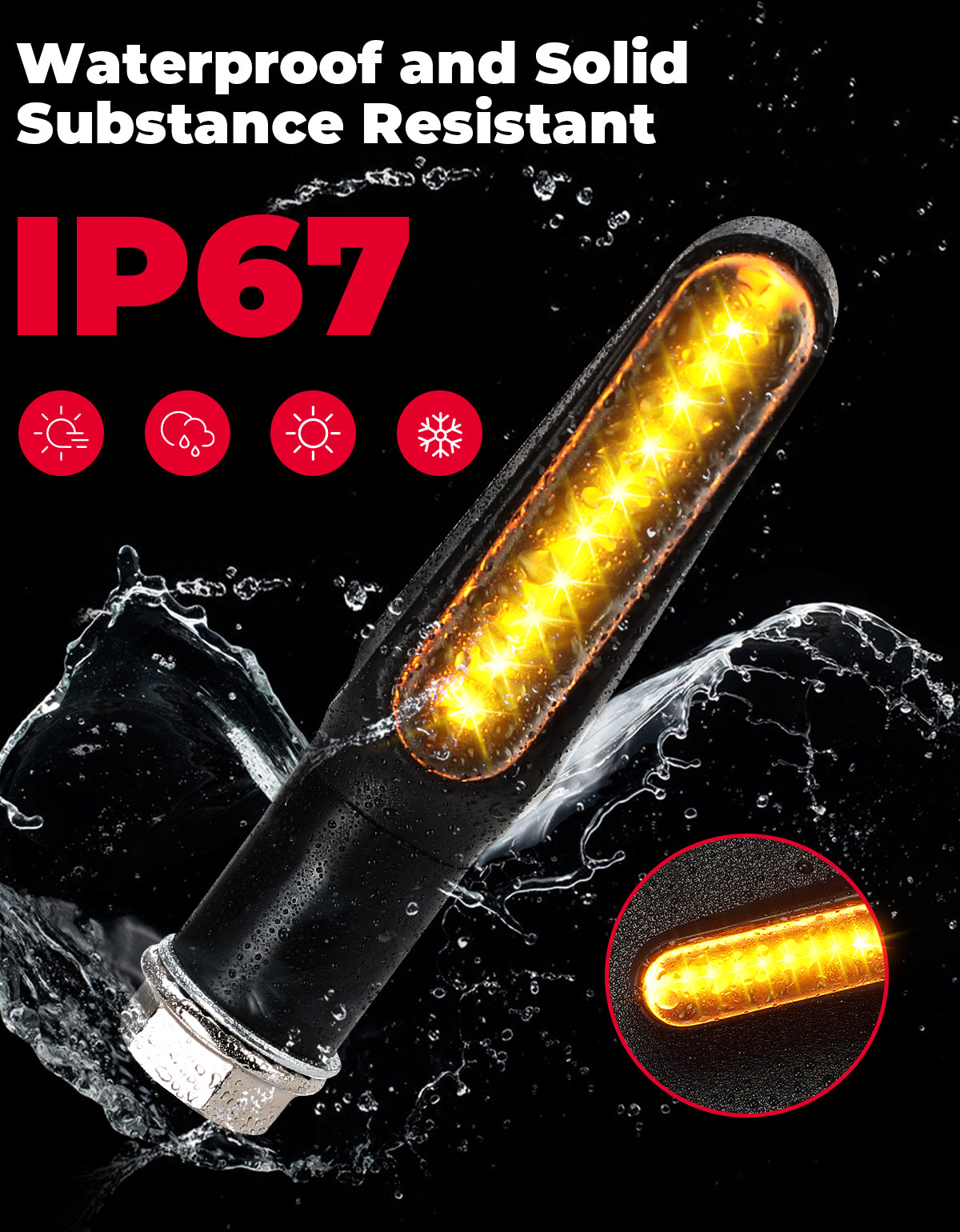 KEMIMOTO 4782LM frecce moto LED 12V 2 pezzi